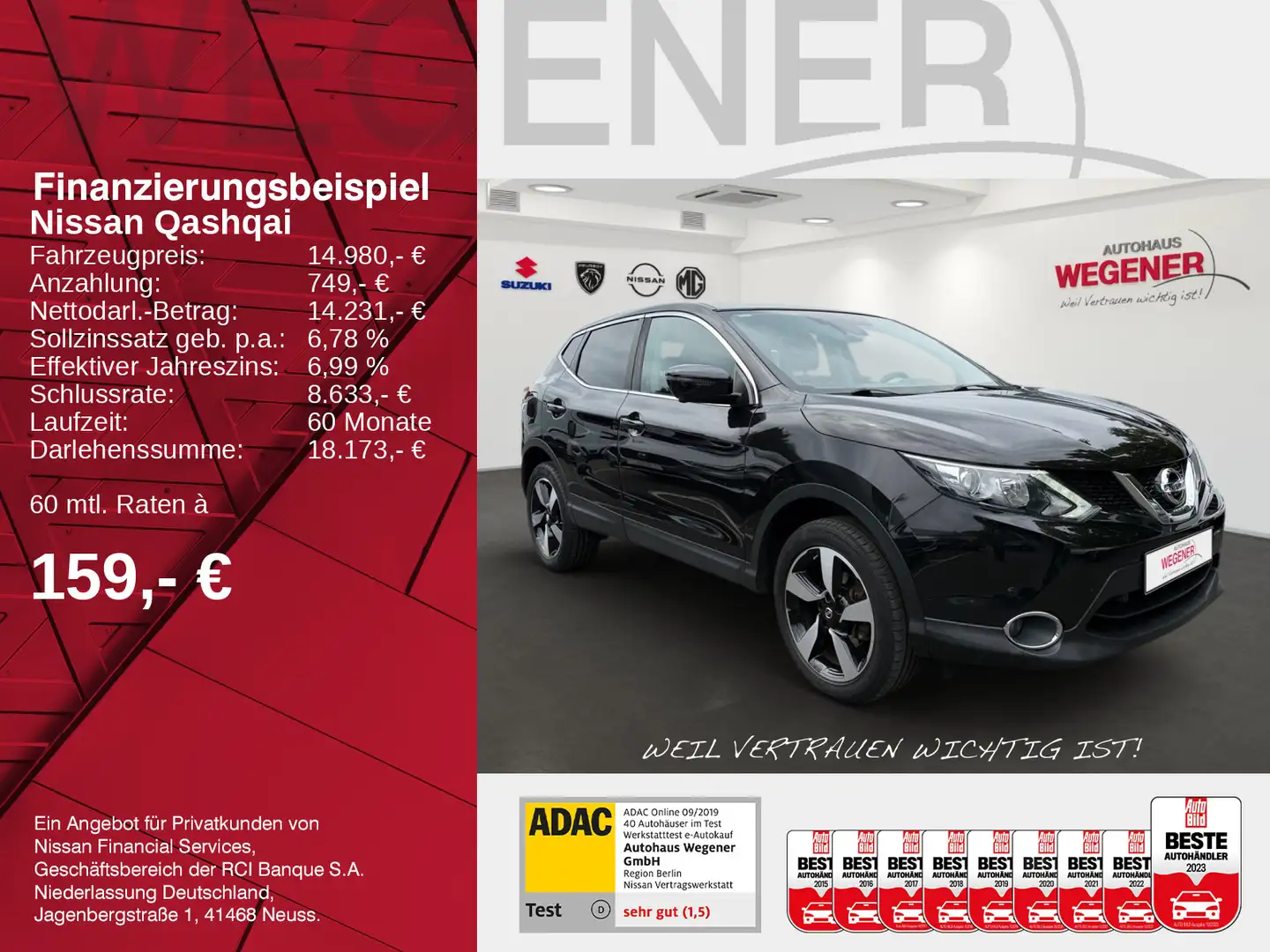 Nissan Qashqai QASHQAI N-CONNECTA - Alu - Navi - Shz - Scheckhe Noir - 2