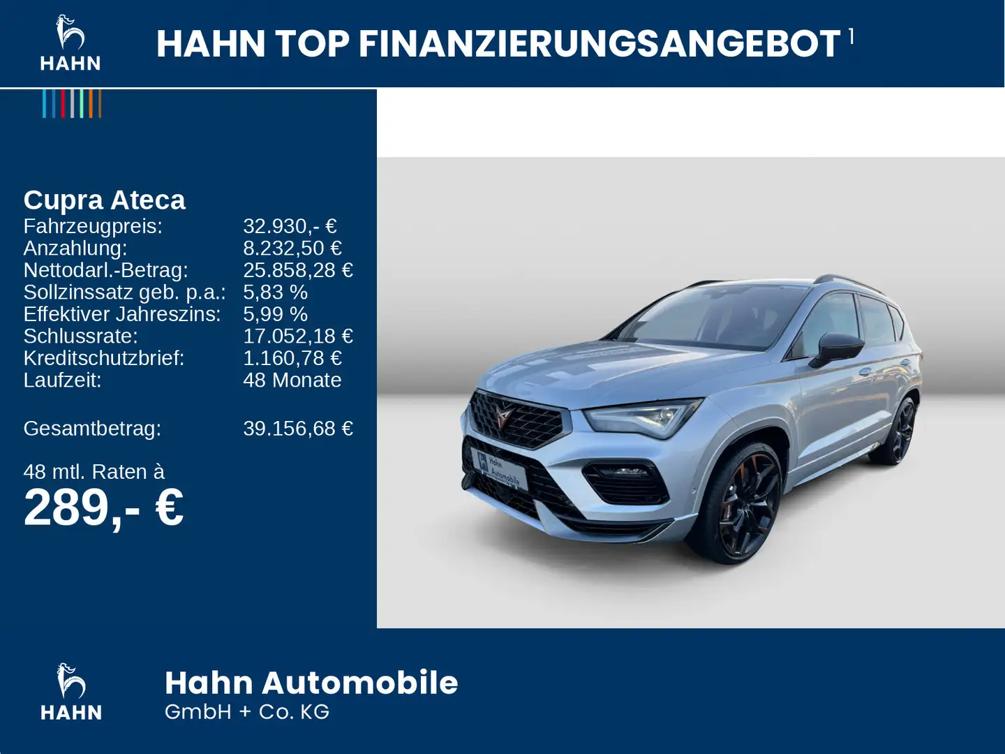 CUPRA Ateca 2.0TSI DSG 4Drive Edition VZ Pano AHK Beat Silber - 2