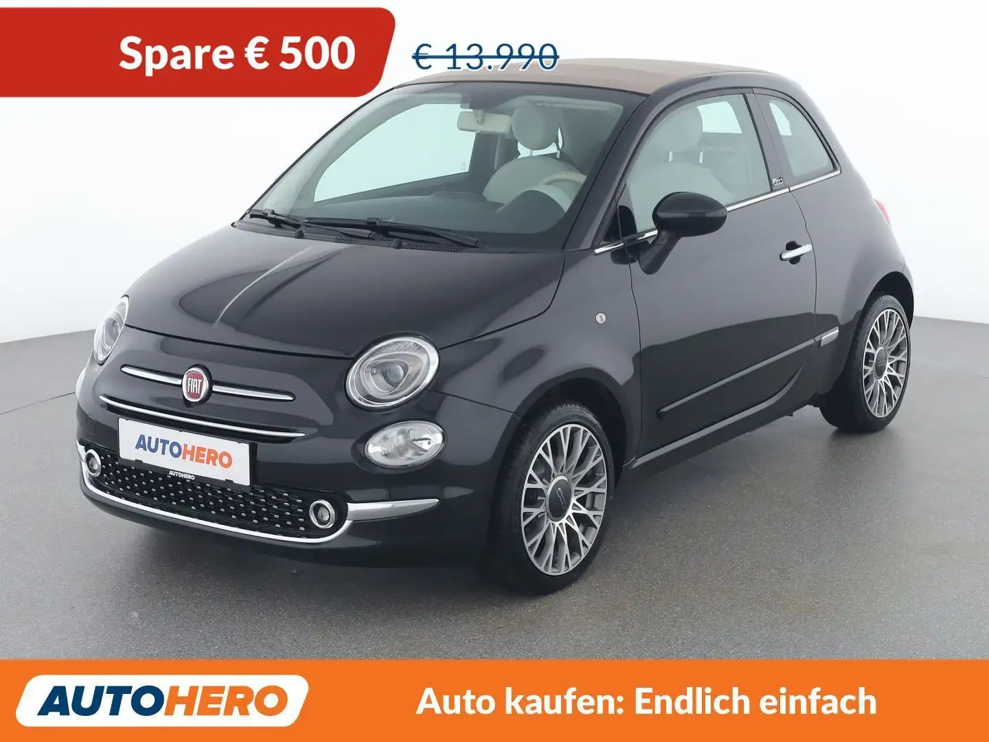 Fiat 500C 1.2 Lounge Schwarz - 1