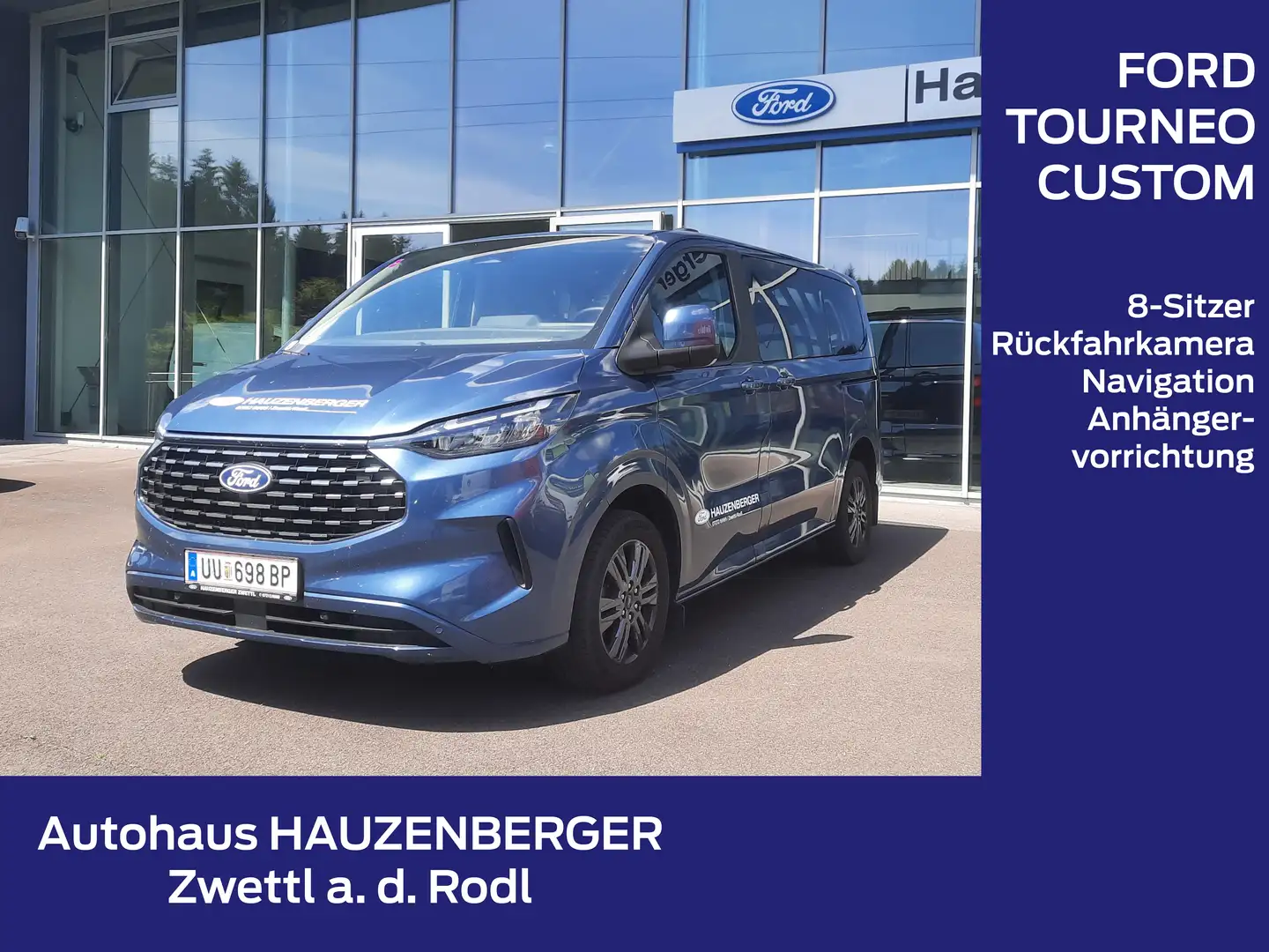 Ford Tourneo Custom Titanium Bus 2,0 EcoBlue 320 L1H1 FWD 8-Sitzer|AHV Blau - 1