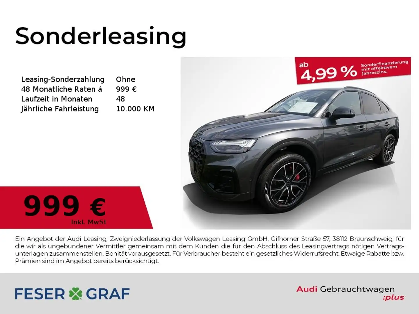 Audi SQ5 Sportback TDI Pano Matrix Sthzg Grau - 1