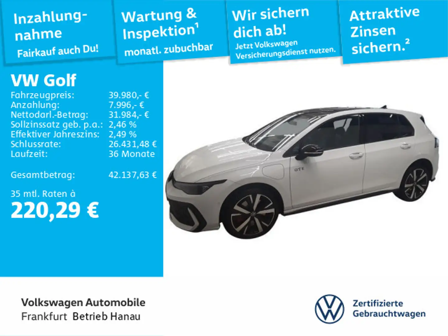 Volkswagen Golf GTE VIII GTE 1.5 TSI DSG eHybrid BLACKSTYLE PAN Weiß - 1