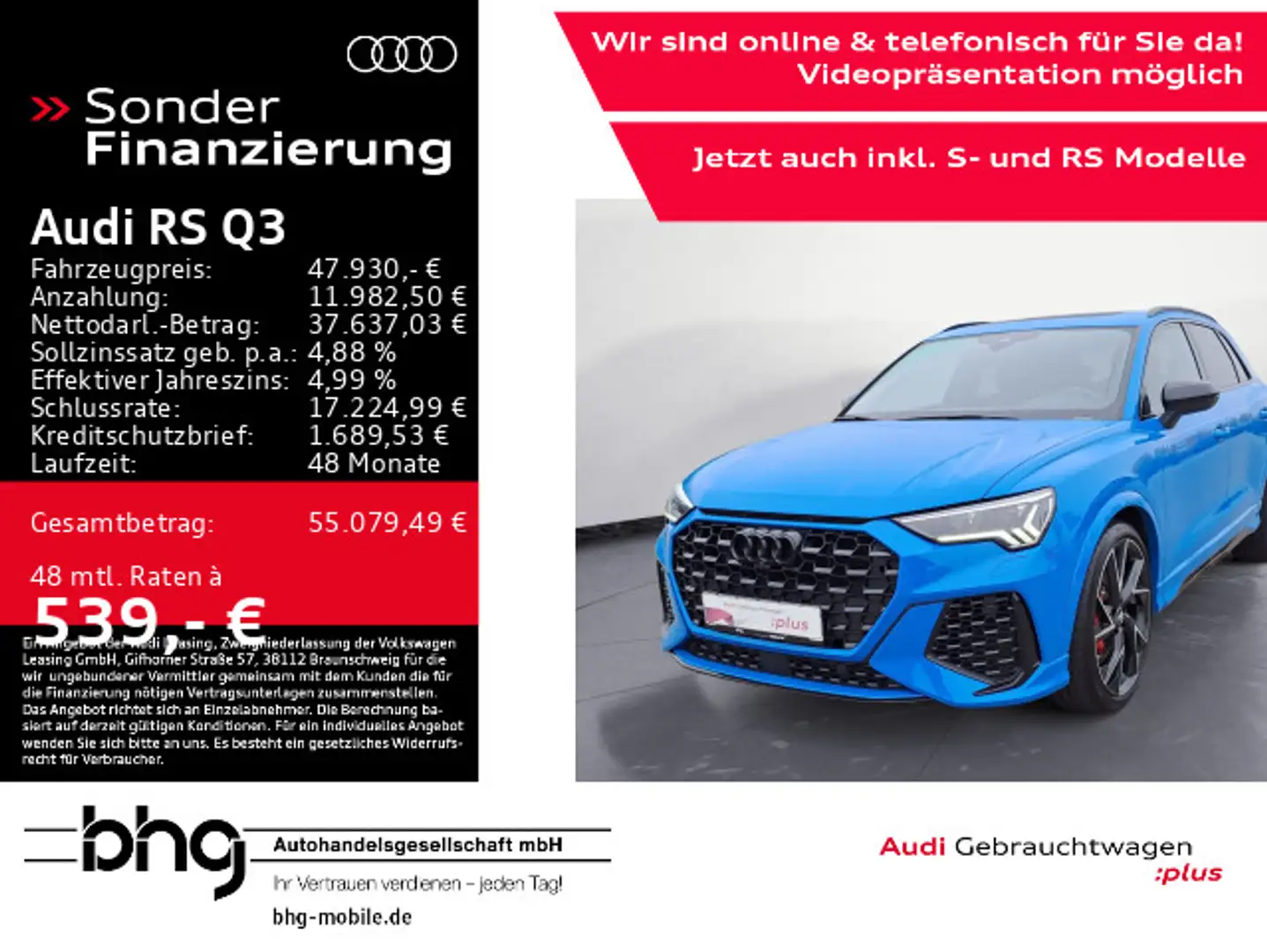 Audi RS Q3 RS-Sportfahrwerk-Plus RS-Abgas Pano AHK Blau - 1