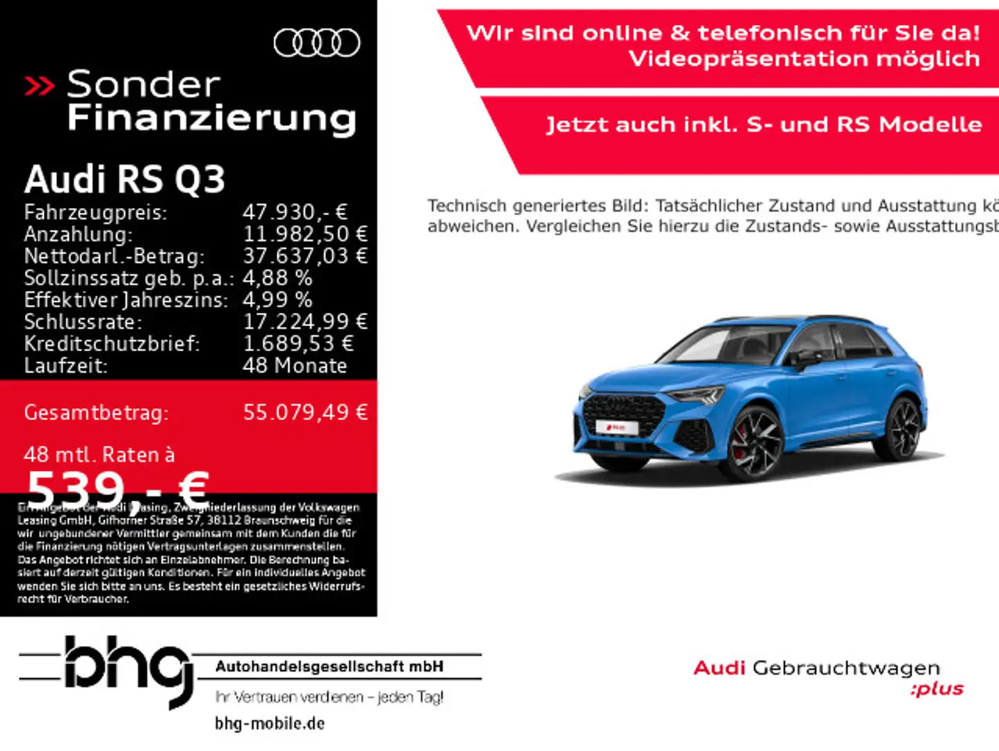 Audi RS Q3 RS-Sportfahrwerk-Plus RS-Abgas Pano AHK Blau - 1