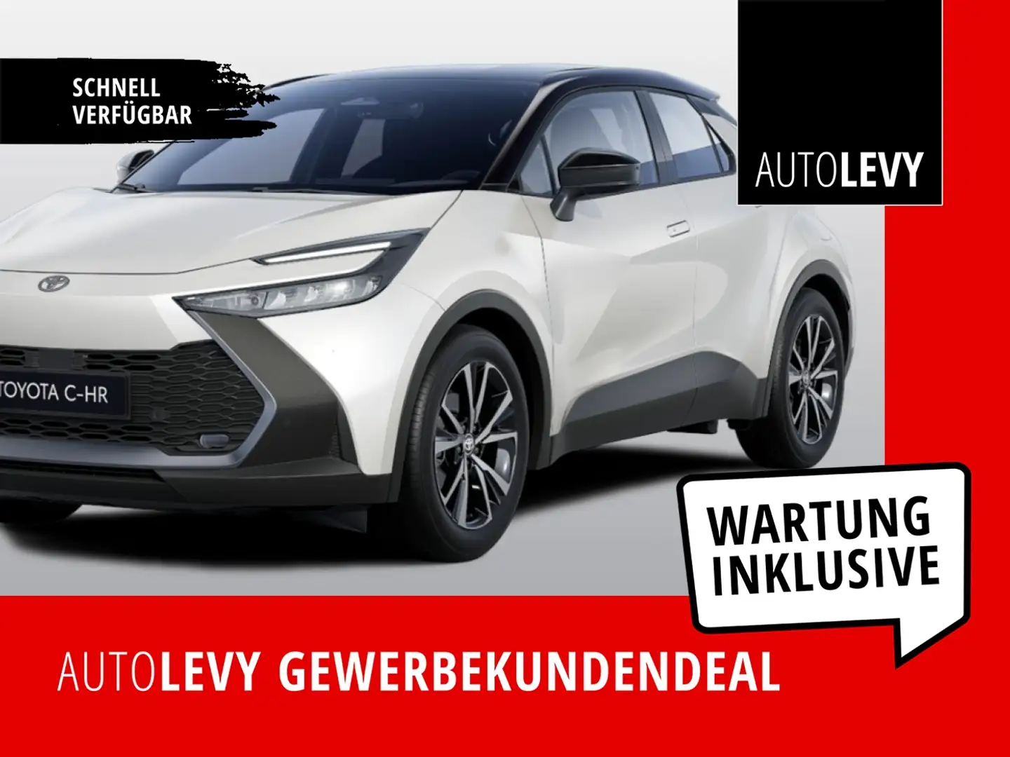 Toyota C-HR 2,0 Teamplayer +18 Alu +inkl. Wartung +Navi Weiß - 1