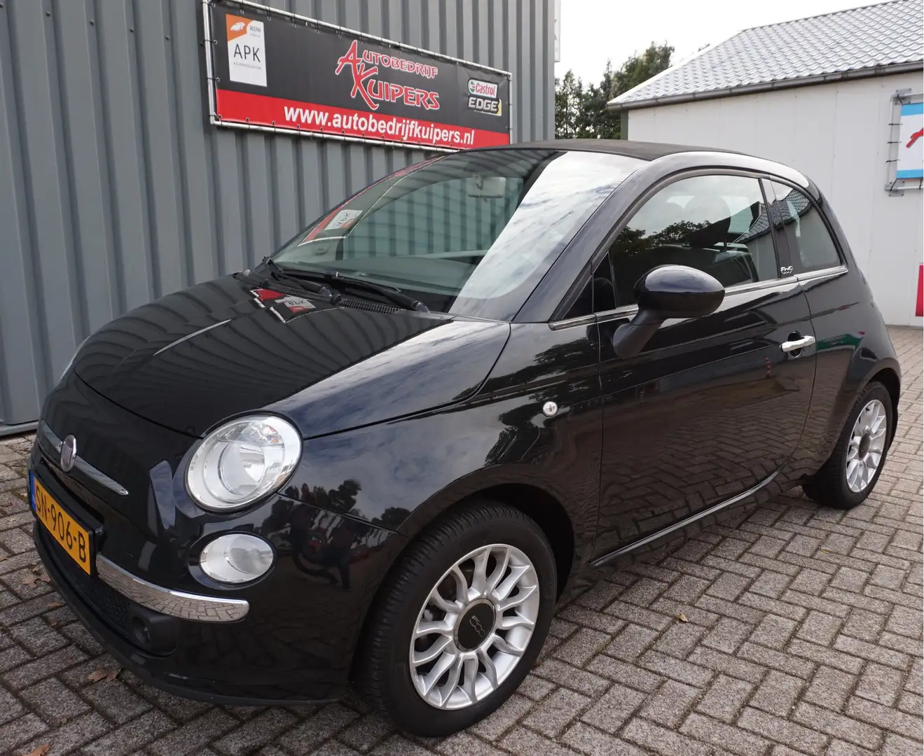 Fiat 500C 1.2 Lounge Cabrio Airco.Lm.velgen.Electr.pakket Au Zwart - 2