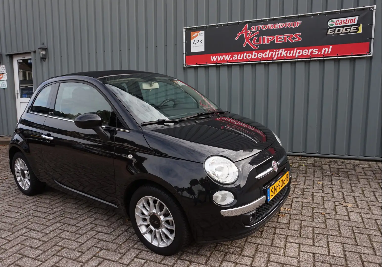 Fiat 500C 1.2 Lounge Cabrio Airco.Lm.velgen.Electr.pakket Au Zwart - 1