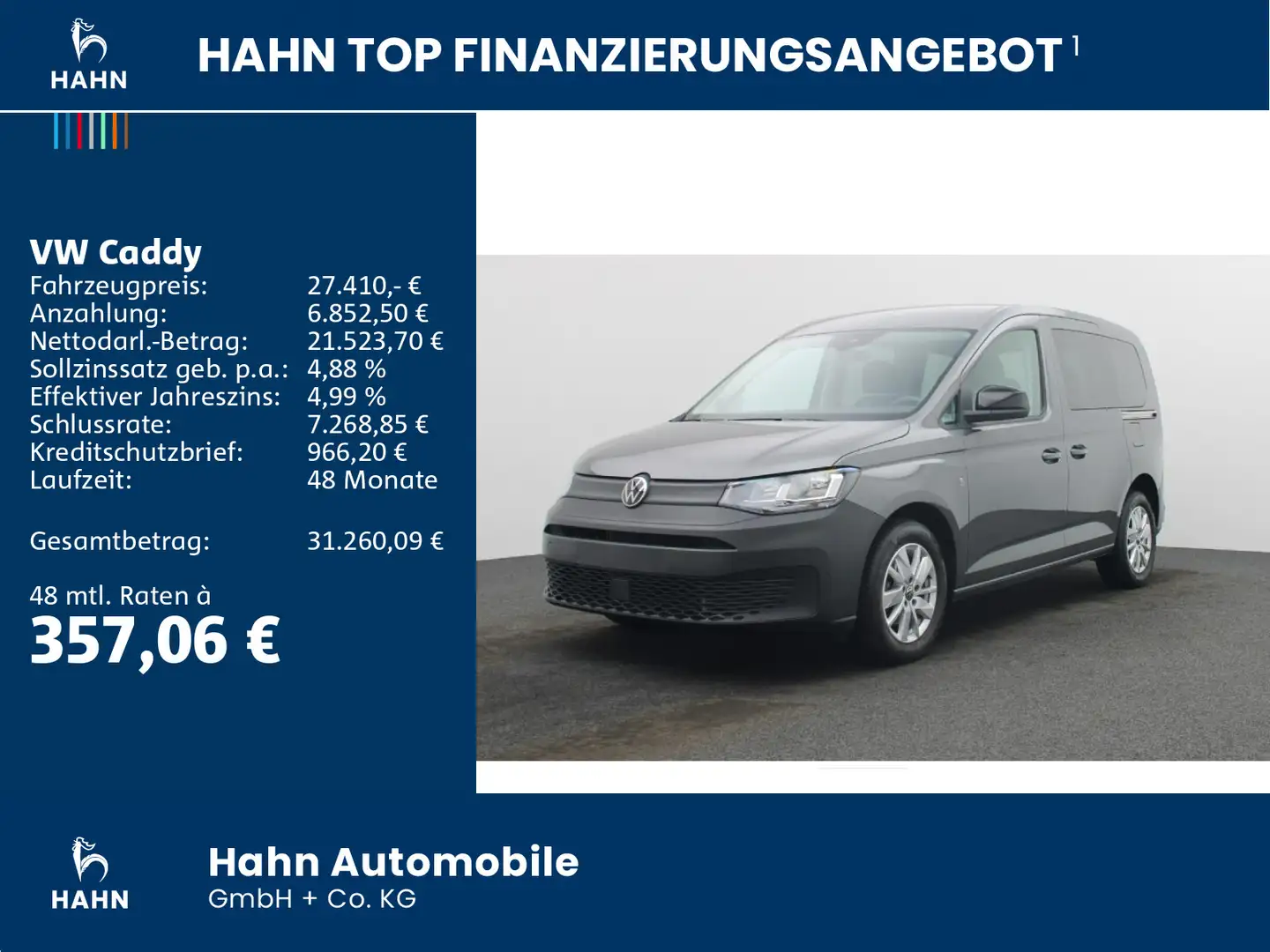 Volkswagen Caddy 5 2.0TDI 75KW AHK Navi Lane Assist Grau - 2
