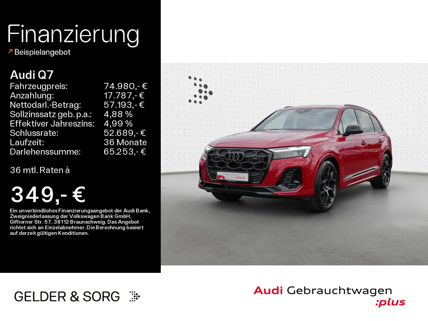 Audi Q7 SUV 45 TDI qu. S line Air*B&O*Pano*AHK*Matrix Rot - 1
