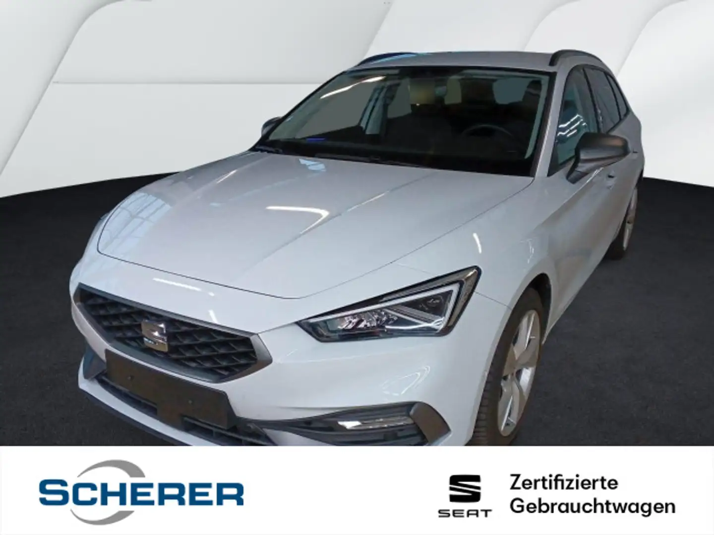 SEAT Leon Sportstourer 2.0 TDI FR Navi, AHK, RFK, Kes Weiß - 1