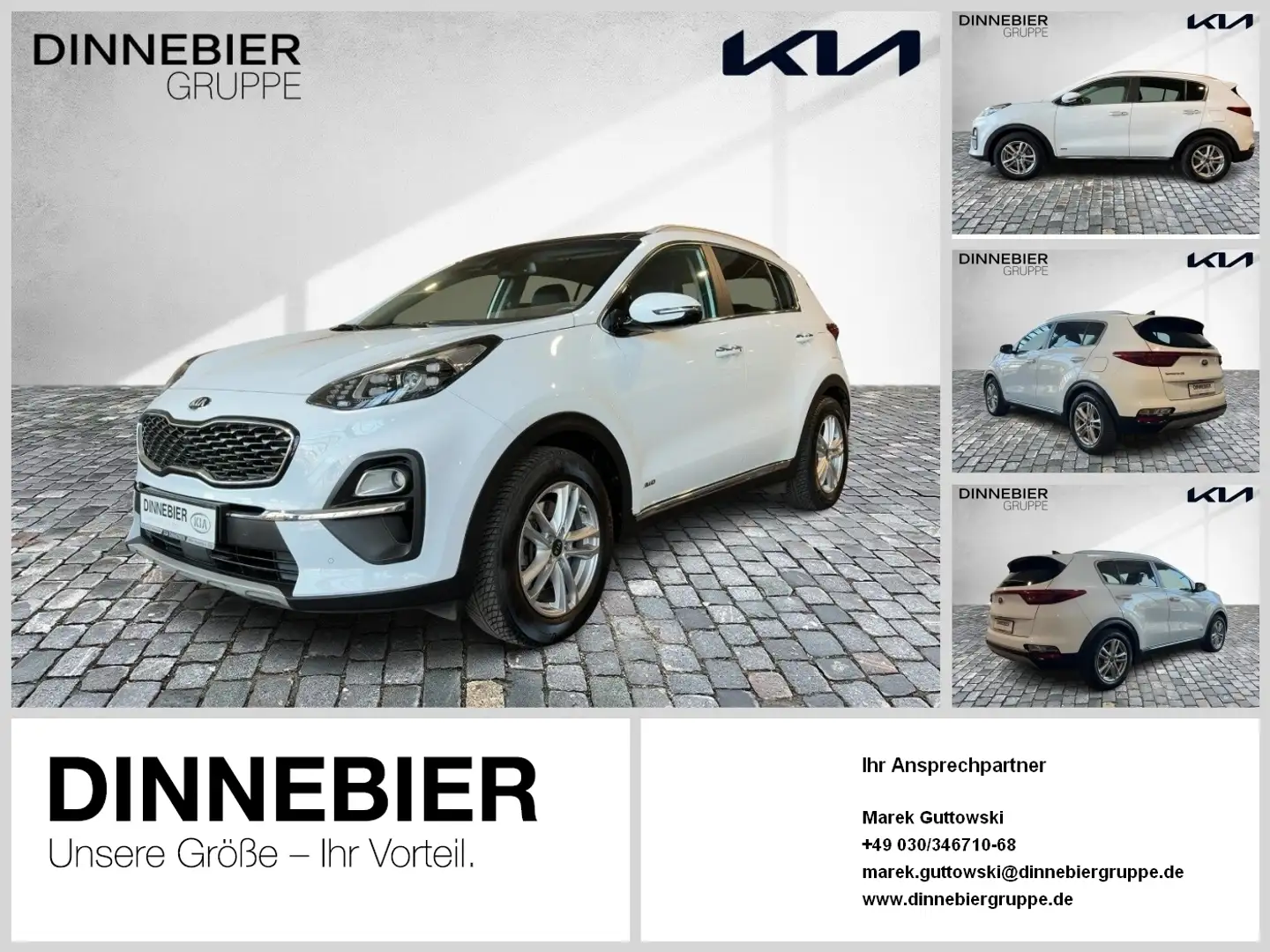 Kia Sportage Spirit 1.6T AWD +Nav+el.+LED+ACC+ Weiß - 1