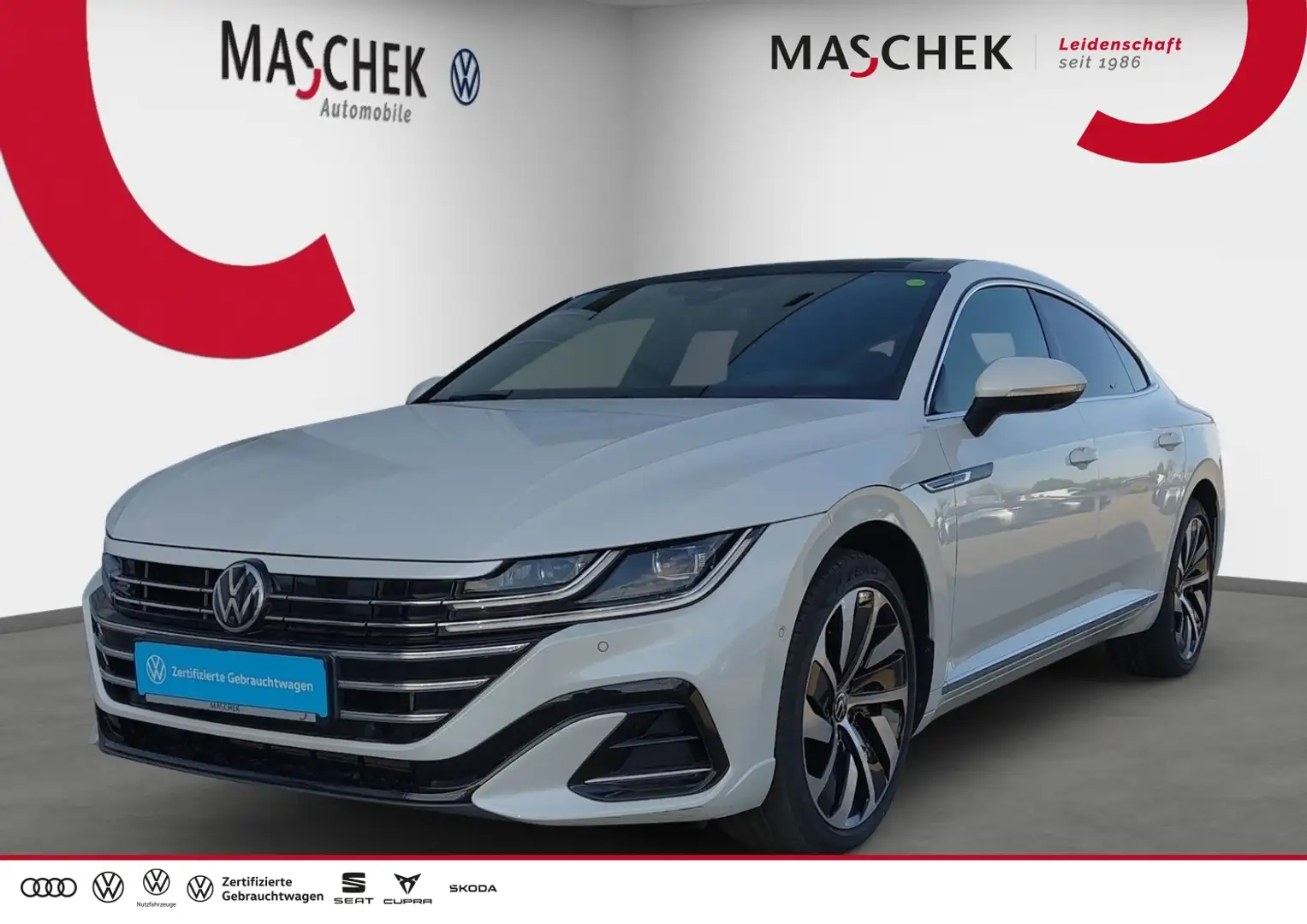 Volkswagen Arteon R-Line Pano HUD AHK Standh. Memory IQLight Weiß - 1