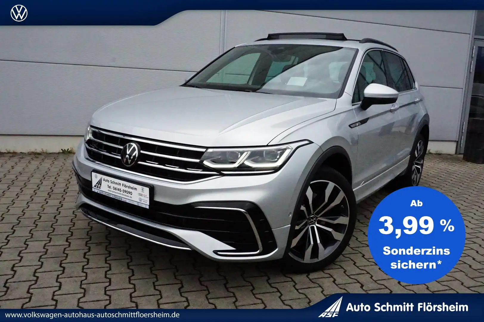 Volkswagen Tiguan R-Line 2,0 l TSI 7-Gang-DSG Pano,AHK,Sthz,LED,DCC Plateado - 1