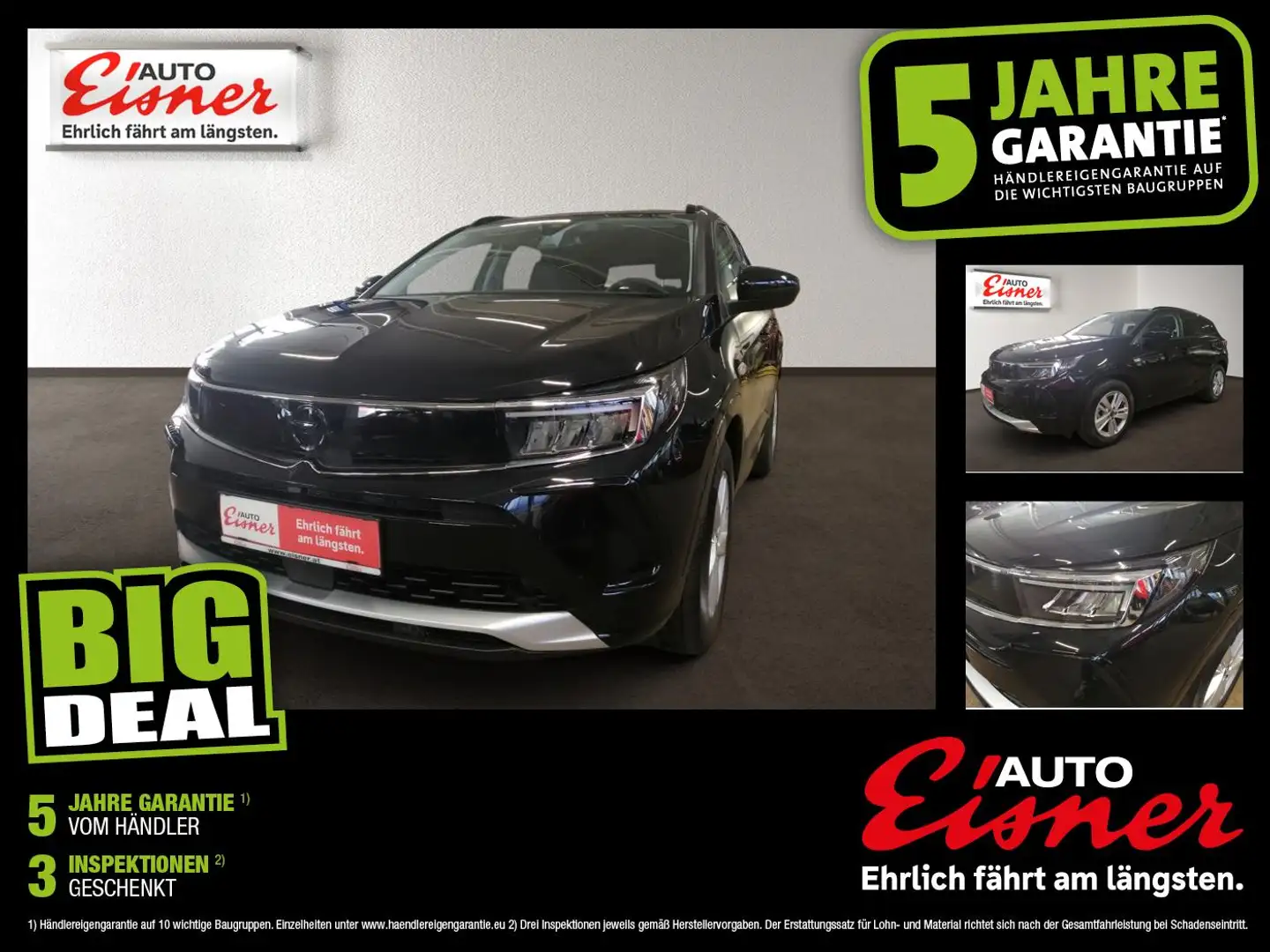 Opel Grandland X 1.2 Turbo Edition 2xKlima DynLicht Schwarz - 1