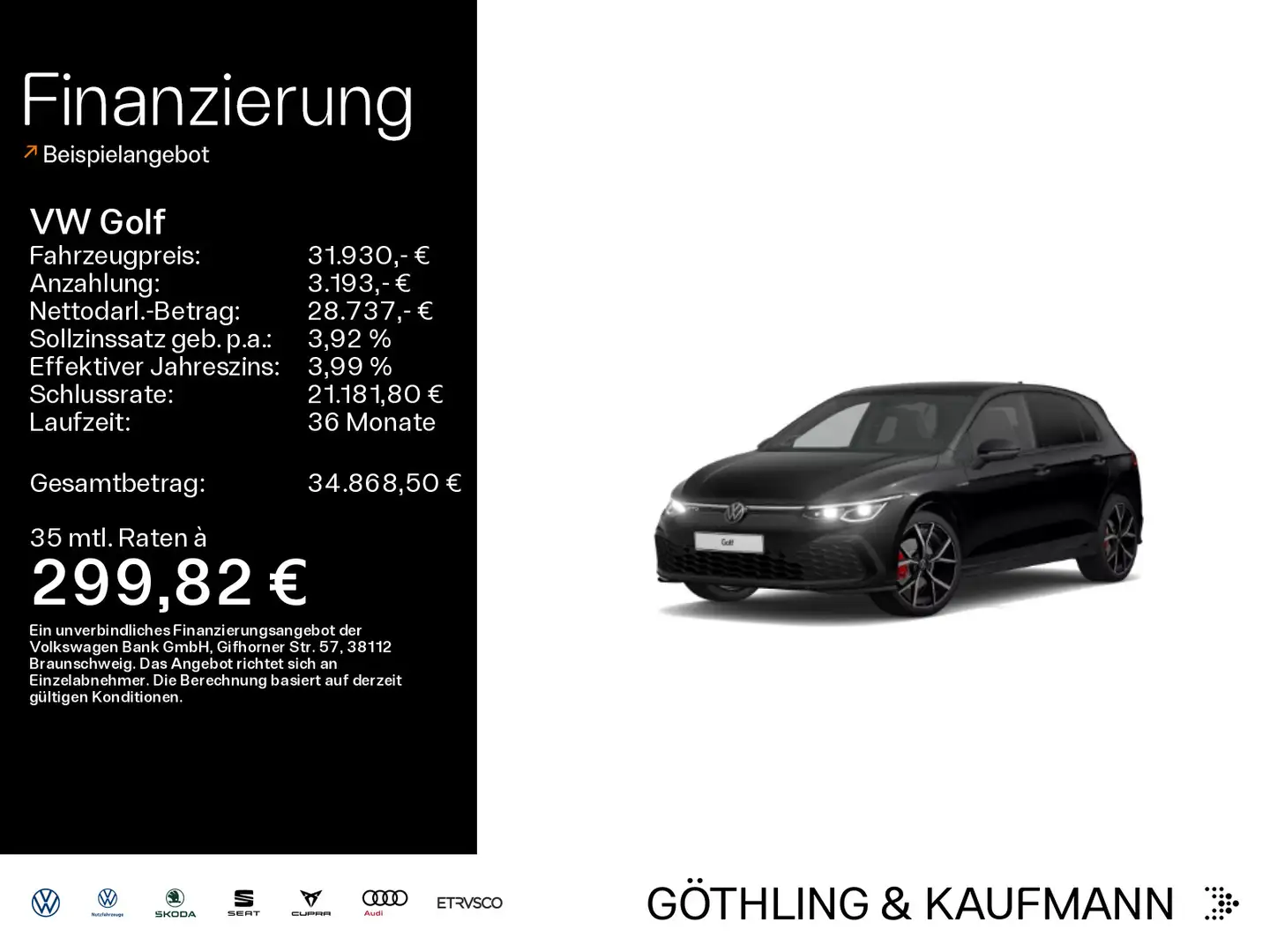 Volkswagen Golf GTD 2.0 TDI DSG*NAVI*AHK*KAM*STDHZG**IQ-Lig Schwarz - 1