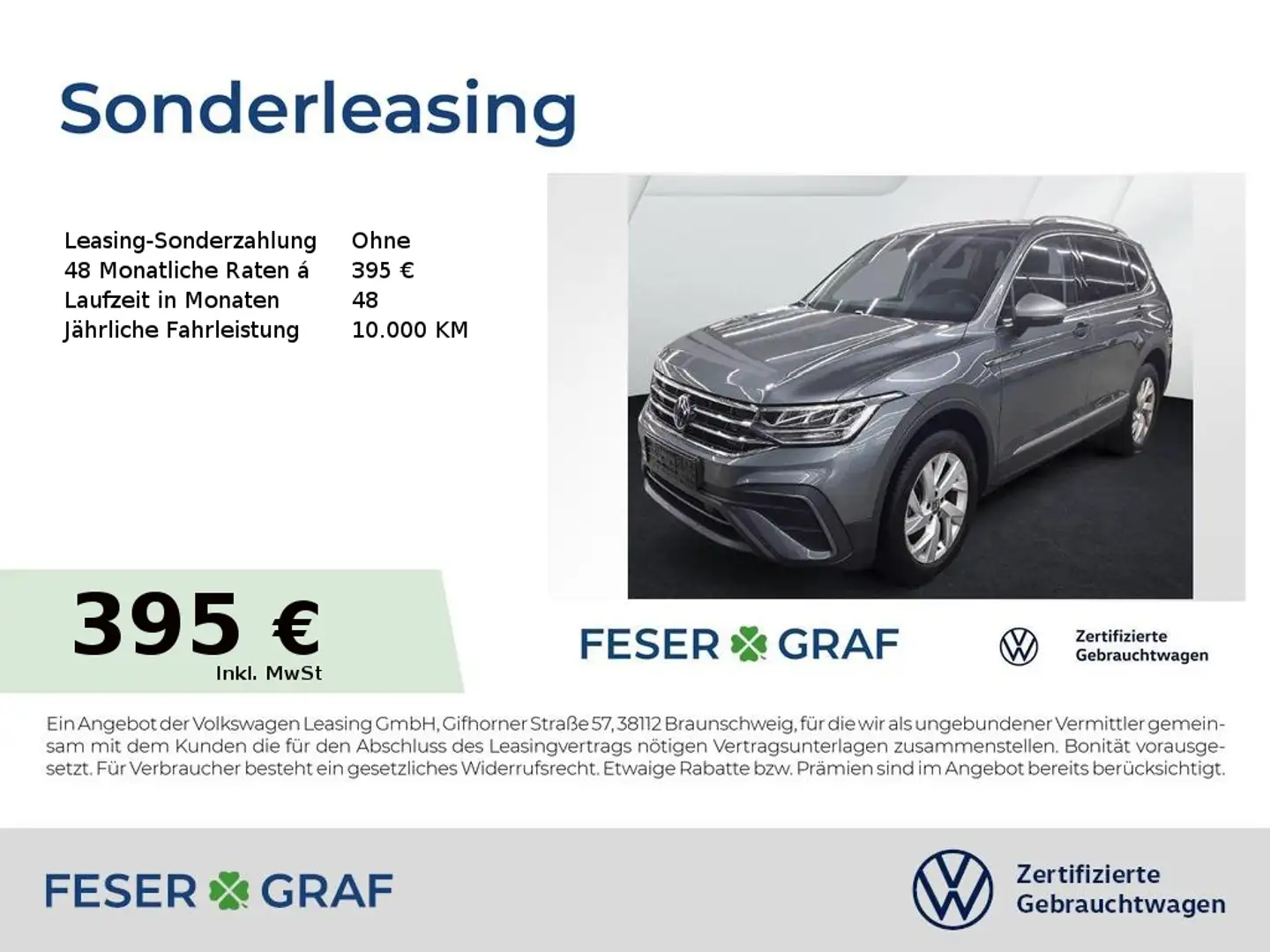 Volkswagen Tiguan Allspace Life 1.5 TSI DSG Navi AHK LED 7-Sitzer Grau - 1