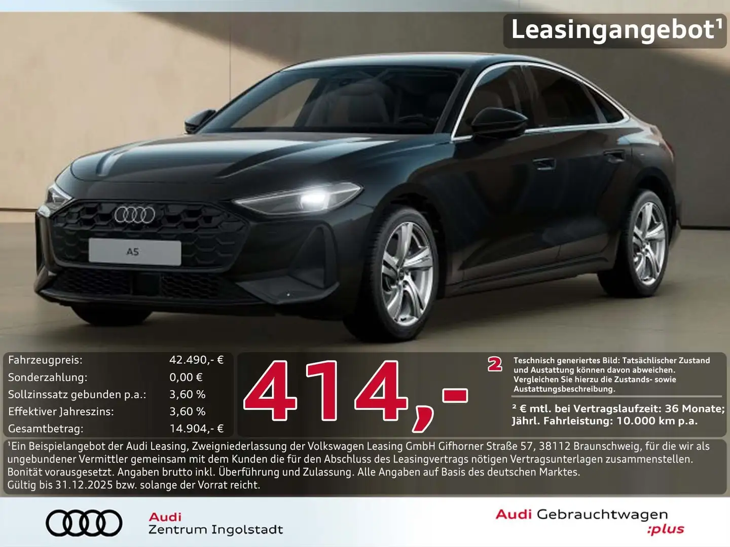 Audi A5 Limousine TDI NAVI LED 18" KAM. ACC Schwarz - 1