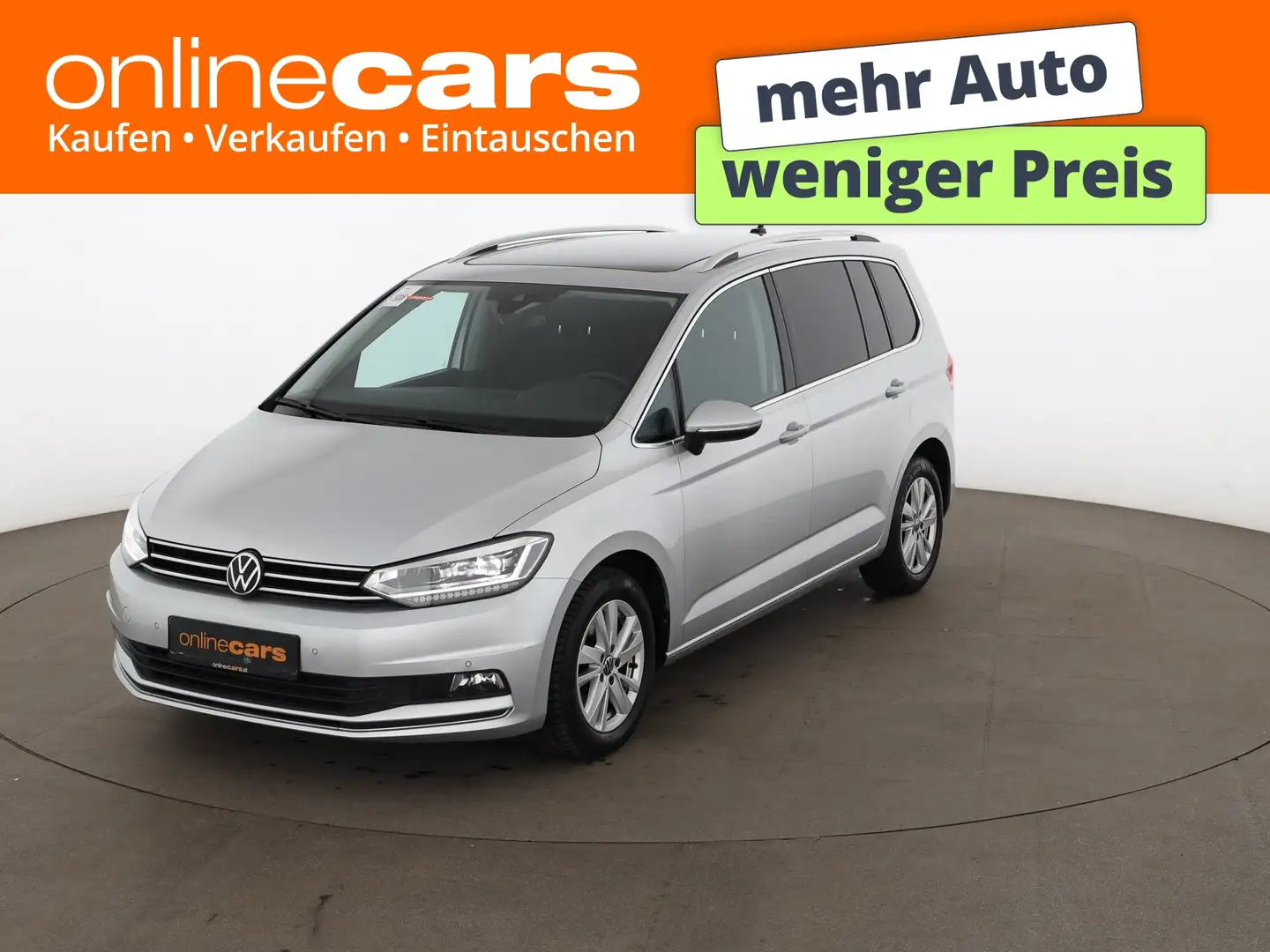 Volkswagen Touran 2.0 TDI Highline Aut LED SKY AHK RADAR NAV Silber - 1