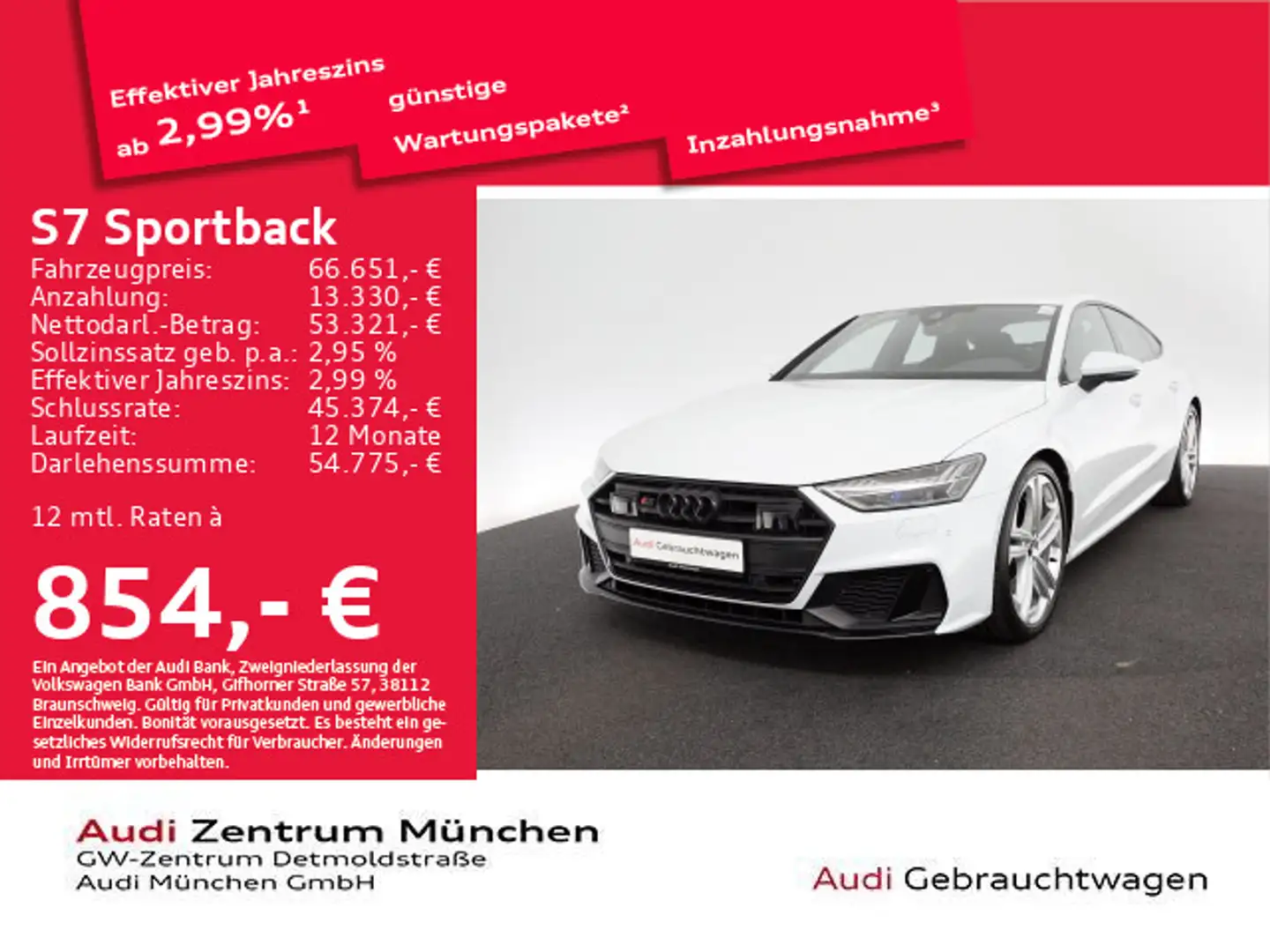 Audi S7 TDI qu. Laser/B&O/21"Zoll Blanco - 1
