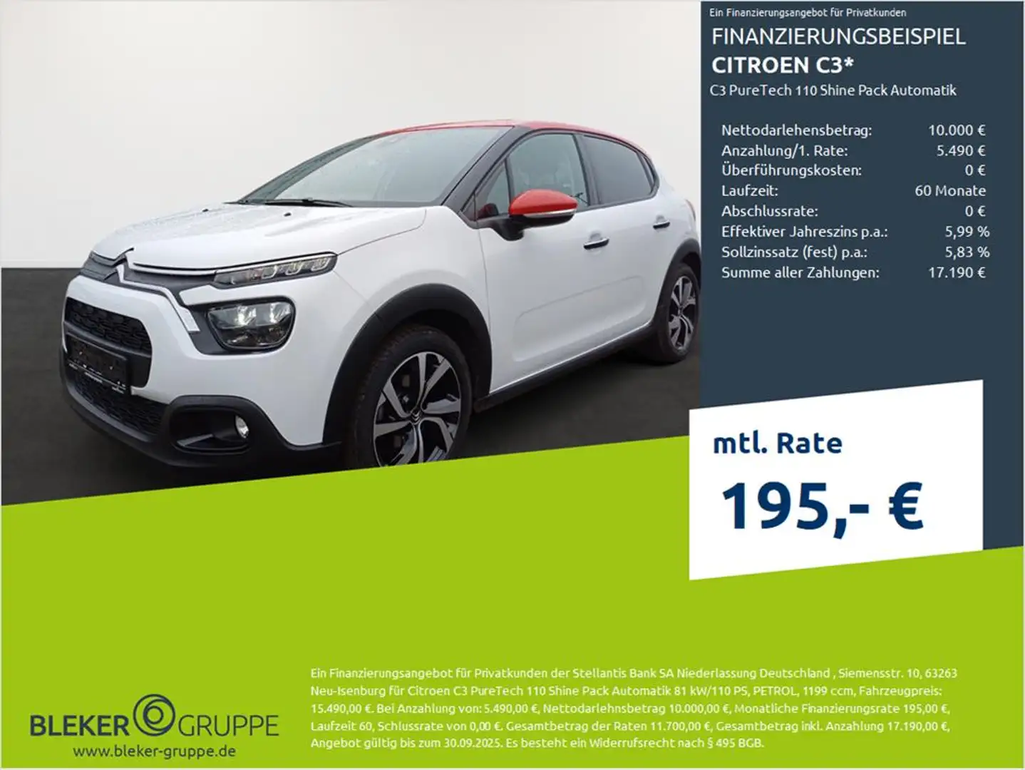 Citroen C3 C3 PureTech 110 Shine Pack Automatik Weiß - 1
