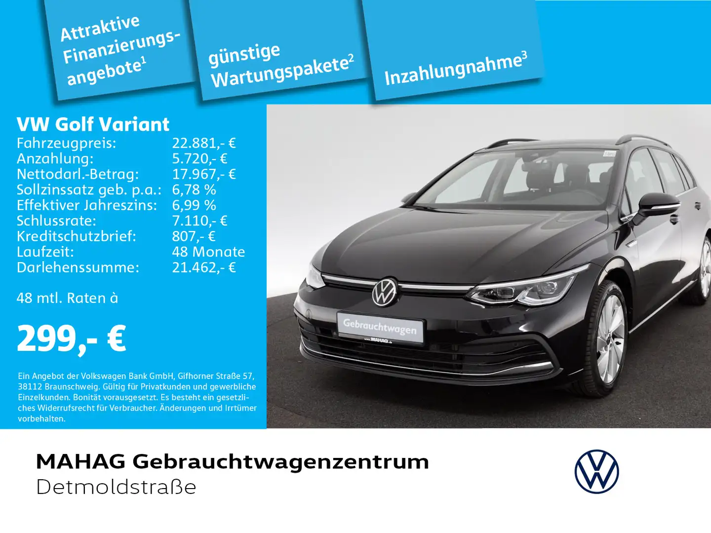 Volkswagen Golf Variant Golf VIII Variant 1.5 TSI STYLE Navi LED Keyless Noir - 1