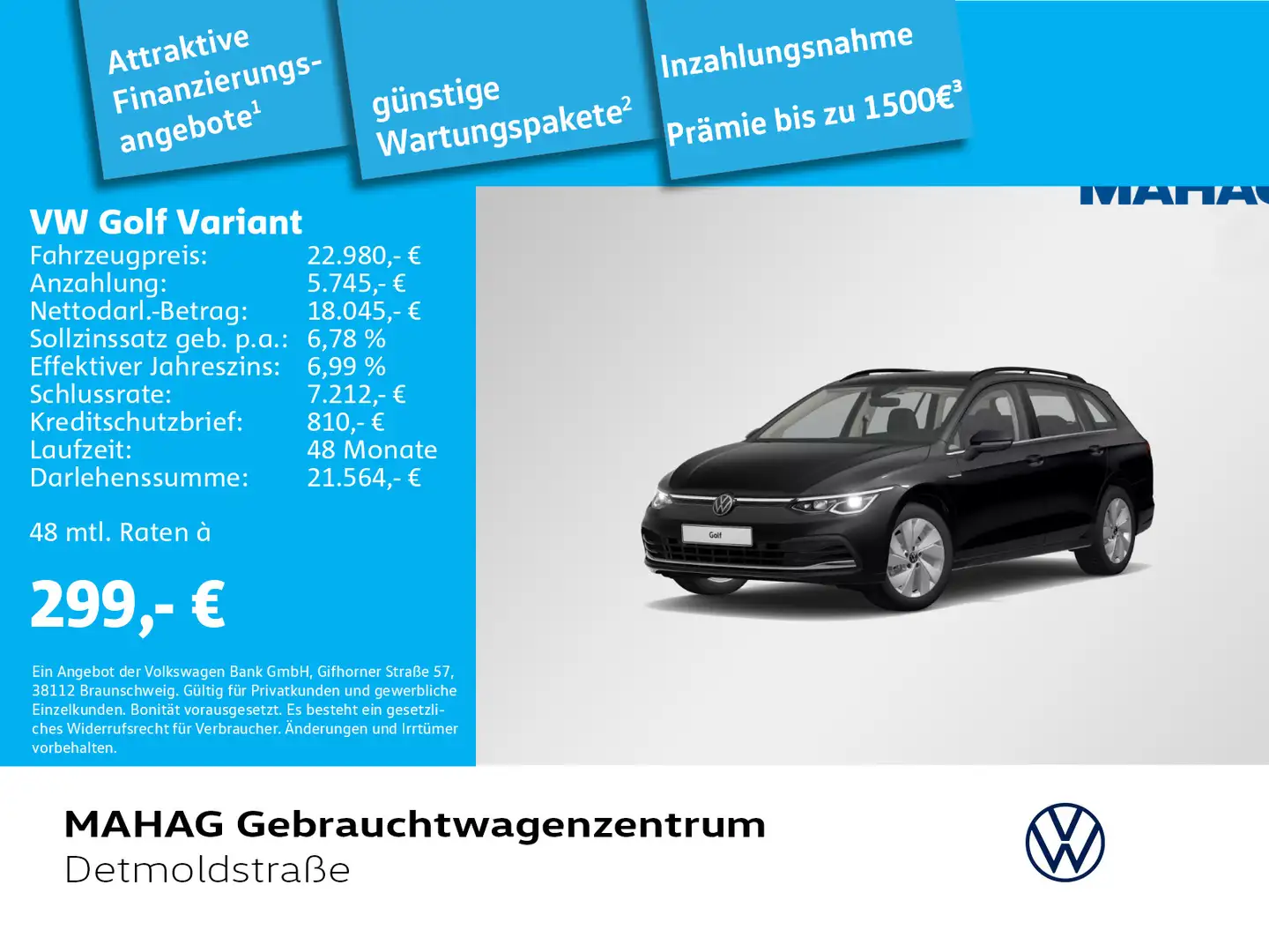 Volkswagen Golf Variant Golf VIII Variant 1.5 TSI STYLE Navi LED Keyless Schwarz - 1