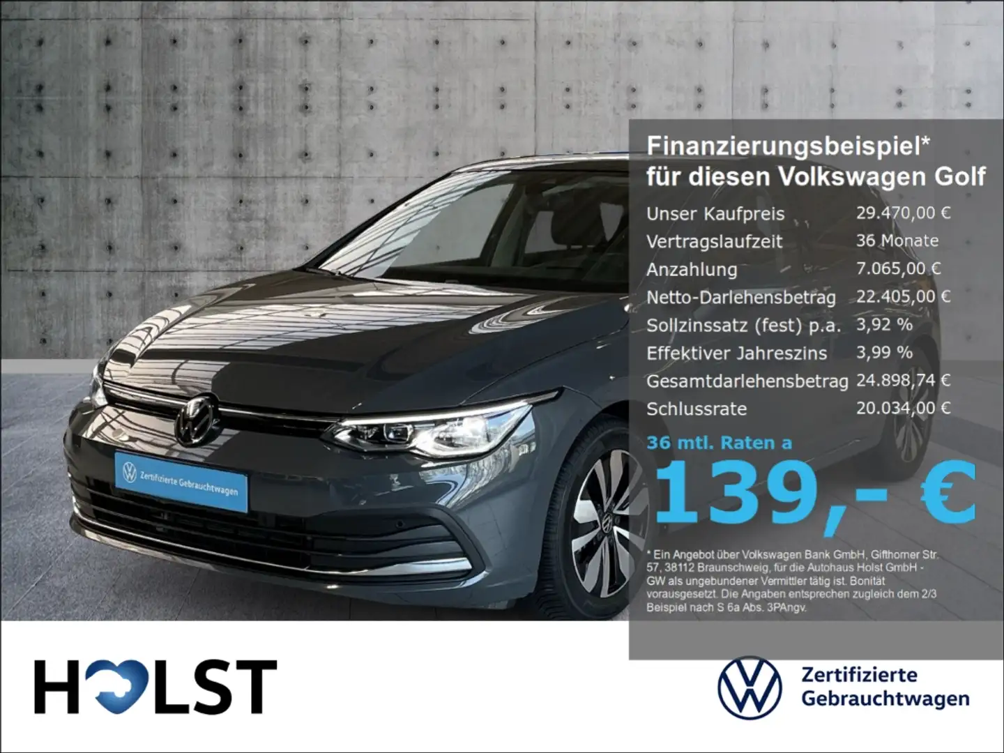 Volkswagen Golf VIII 2.0TDI DSG MOVE HUD AHK PANO NAVI LED GJR Grau - 1