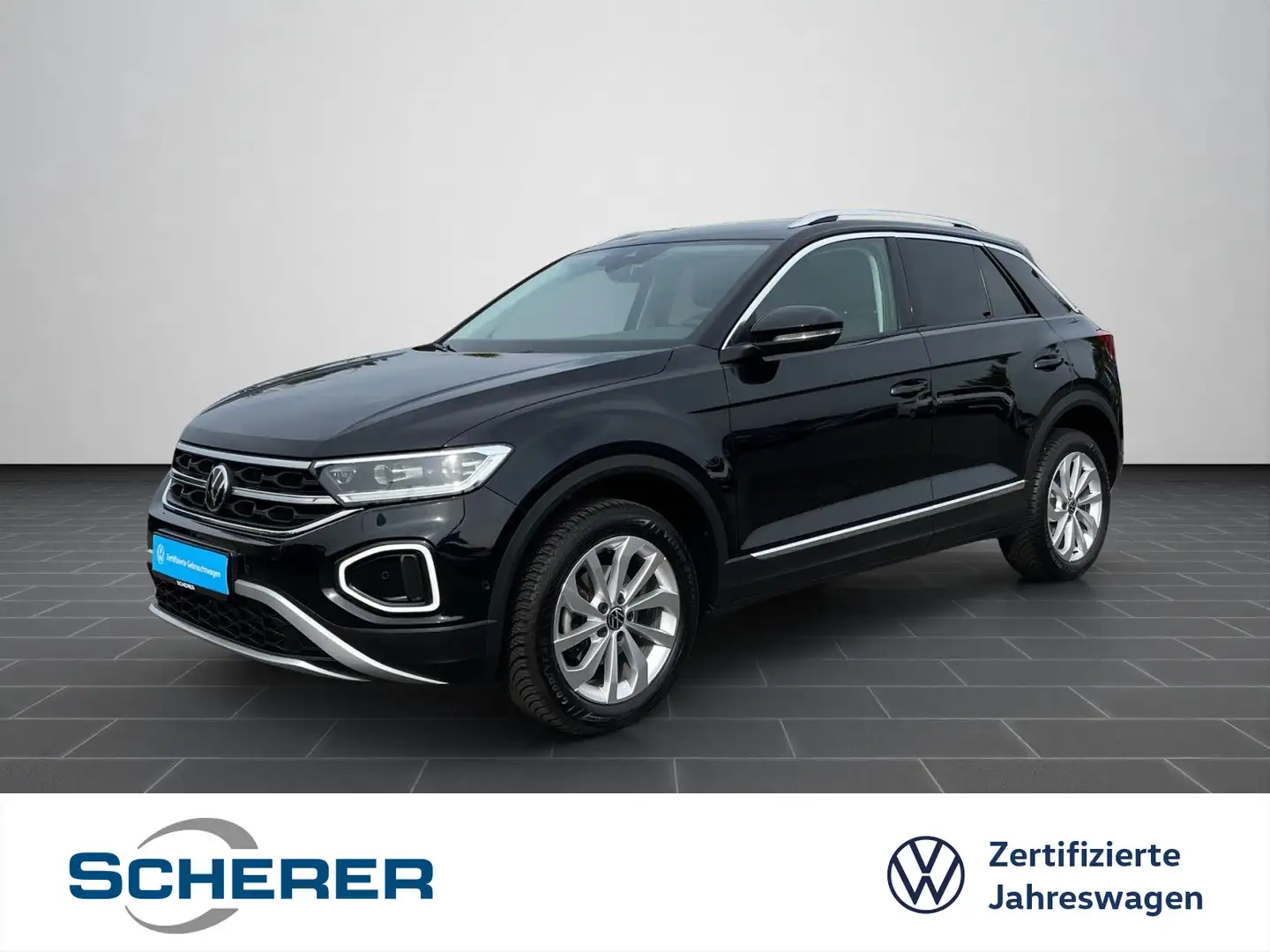 Volkswagen T-Roc 1.5 TSI *Style* DSG AHK ACC Navi SHZ VKZ-E Zwart - 1