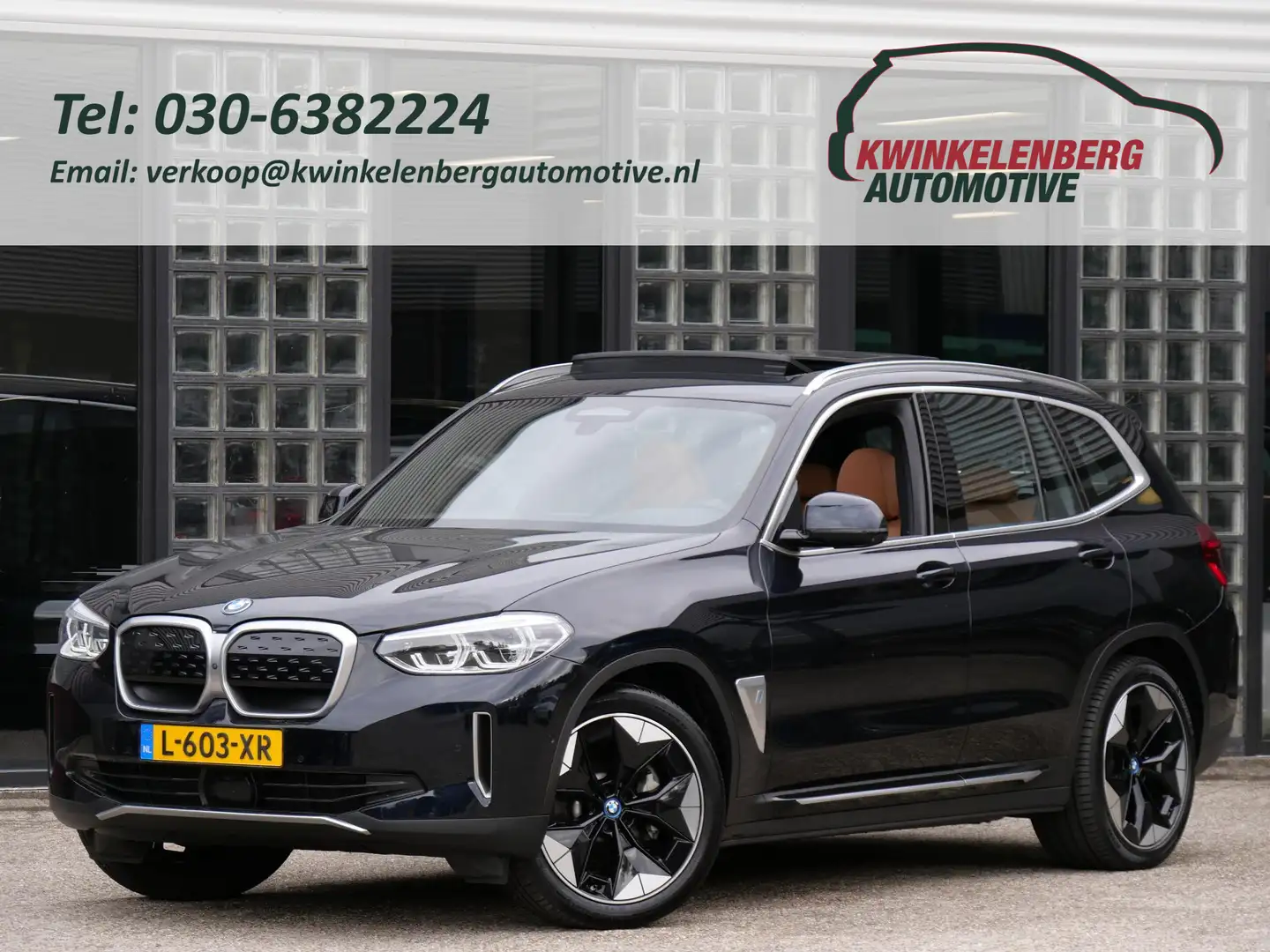BMW iX3 HIGH EXECUTIVE 80kWh/ HUD/ PANORAMADAK/ LEER/ 360° Zwart - 1