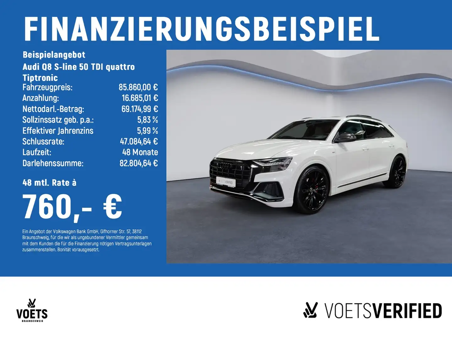 Audi Q8 S-line 50 TDI quattro Tiptronic MATRIX-LED+PDC+... Weiß - 2