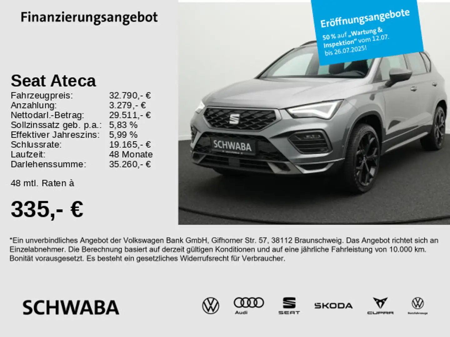 SEAT Ateca FR 2.0 TSI DSG 4x4 *ACC*PANO*LED*KAM*19''* Gris - 1