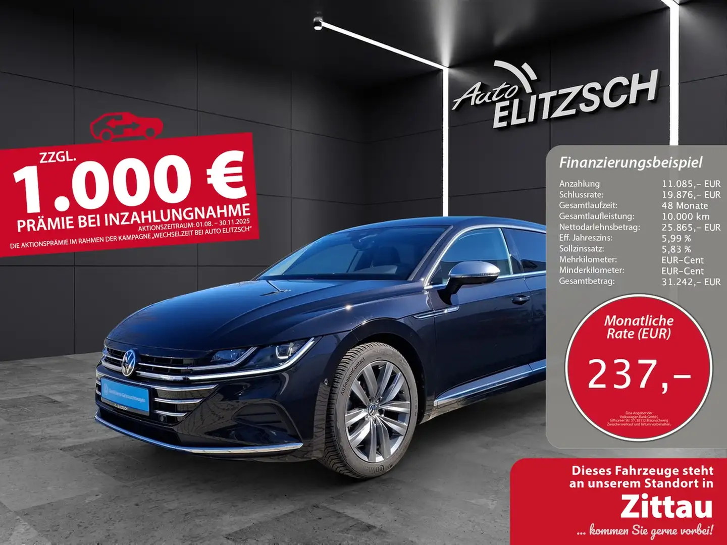 Volkswagen Arteon SB TSI Elegance DSG Matrix AHK Navi AID ACC Par... Schwarz - 1