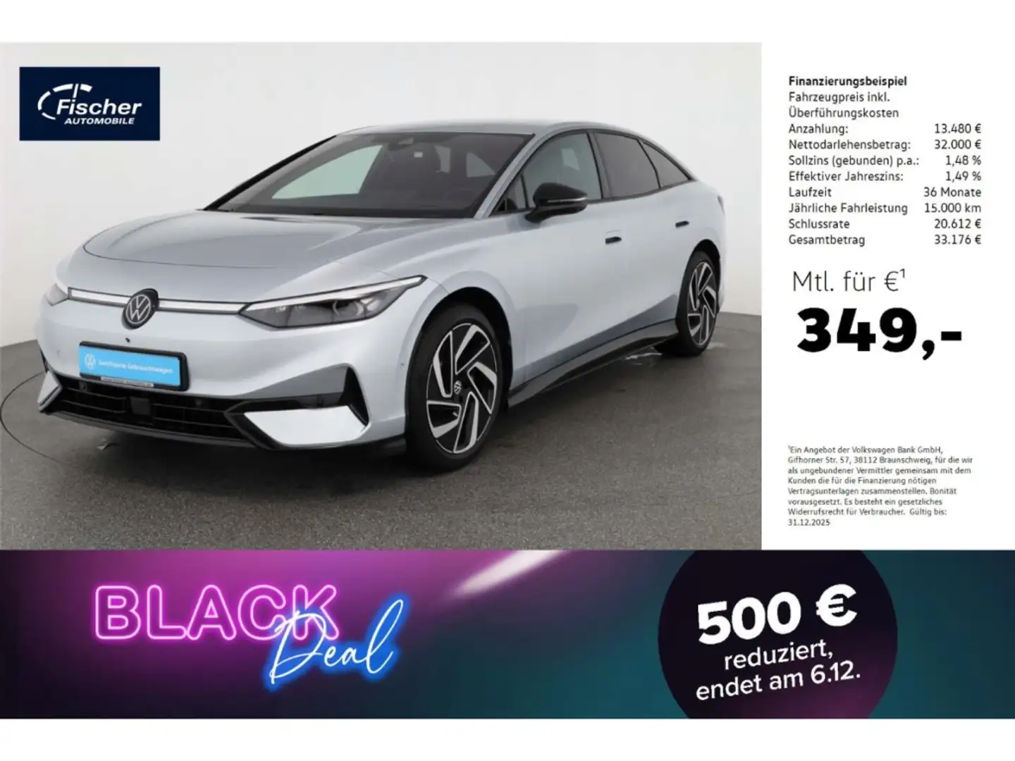 Volkswagen ID.7 Pro 77 kWh AHK/Matrix/NAV/Klima Silber - 1