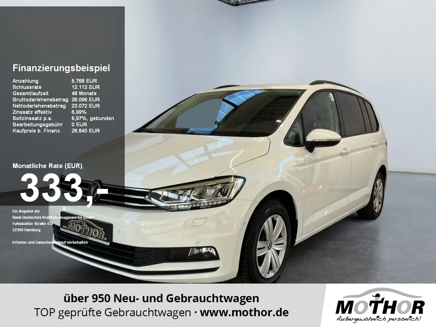 Volkswagen Touran Comfortline 2.0 TDI DSG Rückfahrkamera Weiß - 1
