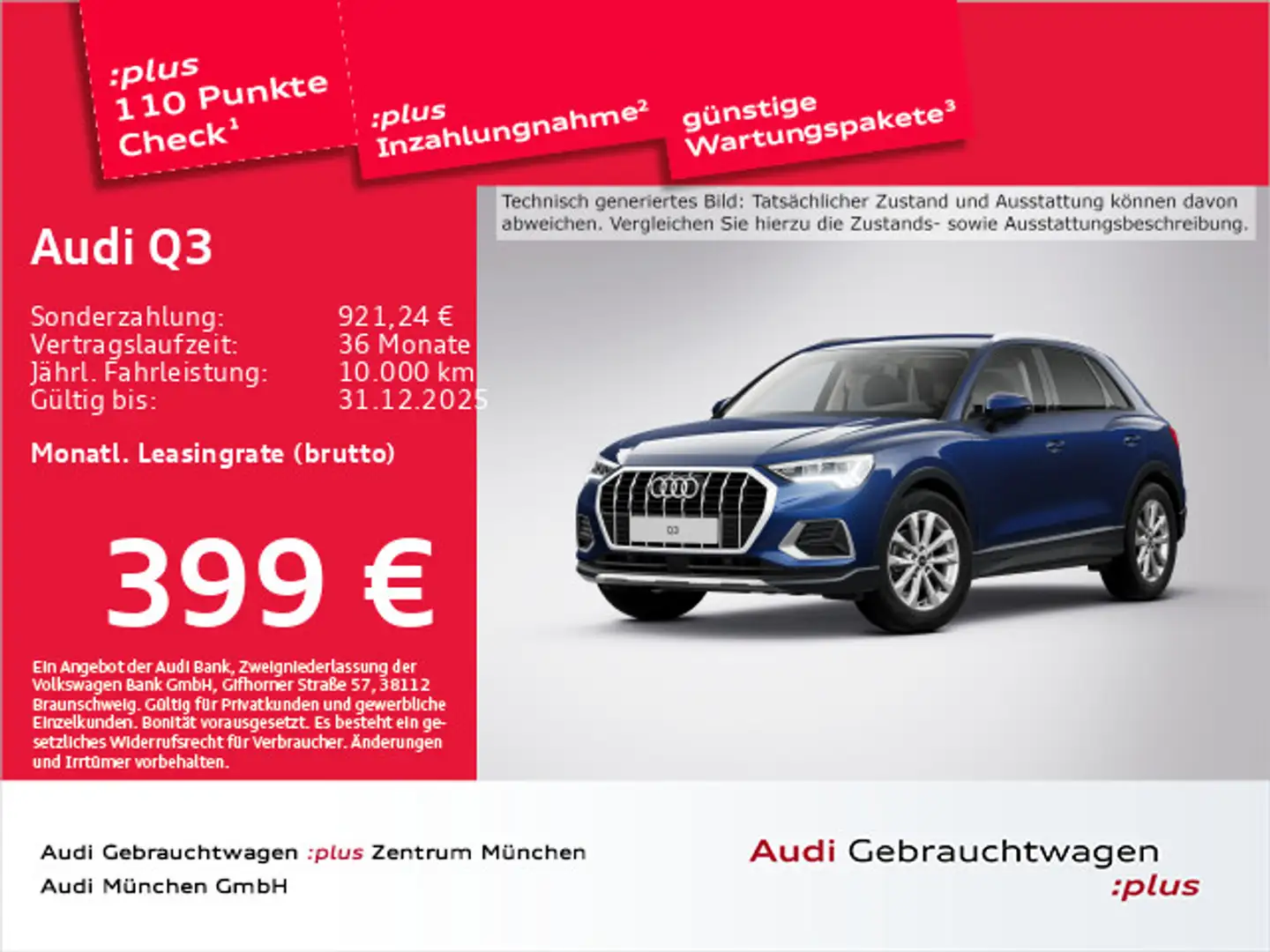 Audi Q3 35 TFSI S tronic advanced AHK/SONOS/Virtual+ Blau - 1