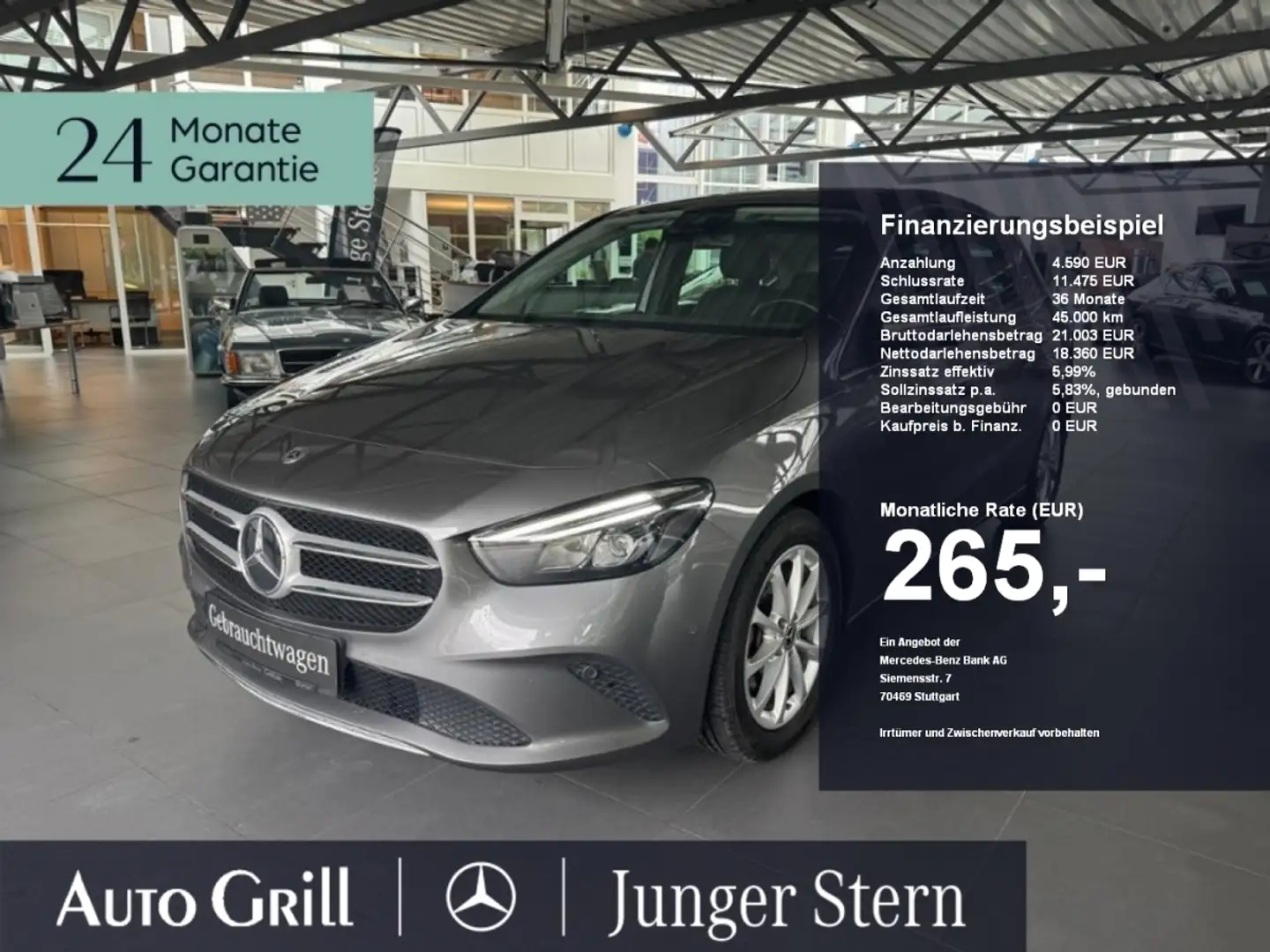Mercedes-Benz B 200 Progressive  +MBUX+LED+AHK+Navi+Cam.+AUT Grigio - 1