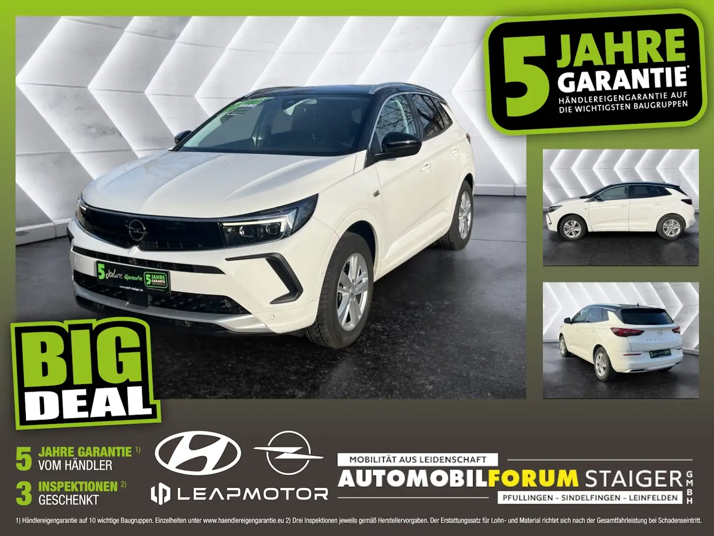 Opel Grandland 1.6 Turbo Ultimate 2xKlima 360 ACC AHK Weiß - 1