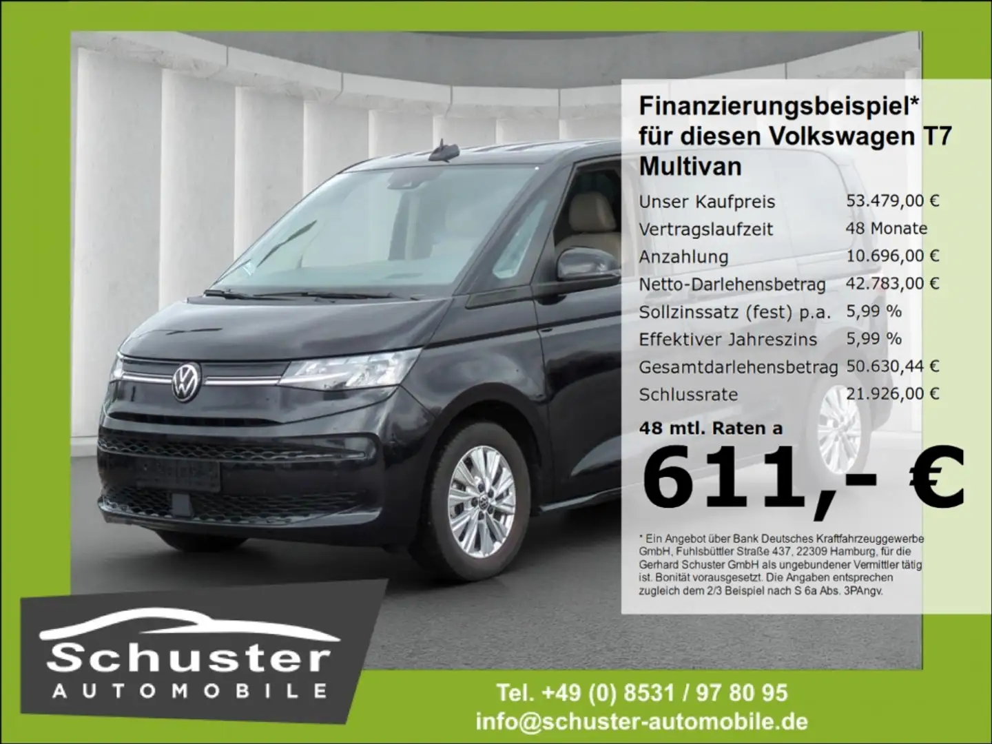 Volkswagen T7 Multivan Life TDI*DSG AHK ACC Head-Up Leder Schwarz - 1