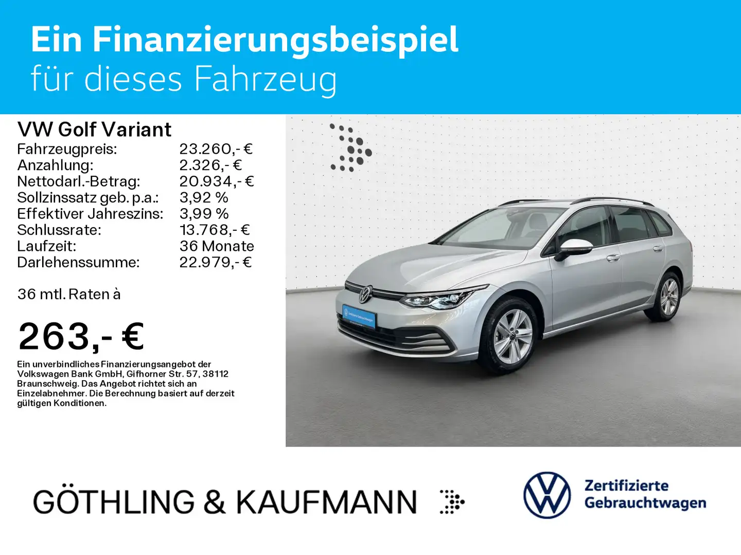 Volkswagen Golf Variant Life 1.0 eTSI 81kW*DSG*NAVI*KAM*ACC Argent - 2
