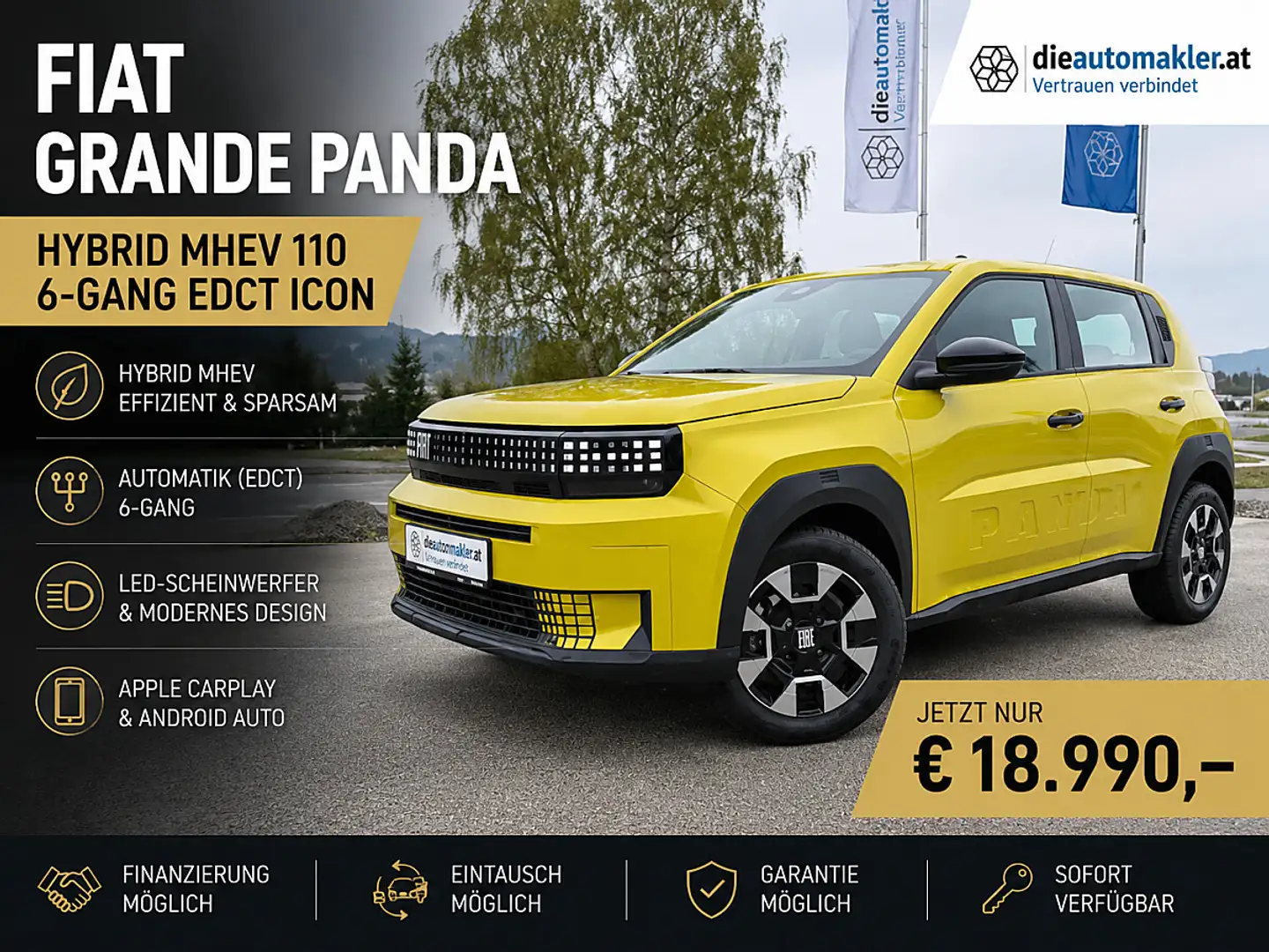 Fiat Grande Panda Fiat Grande Panda Hybrid | Automatik | LED | Ca... Gelb - 1
