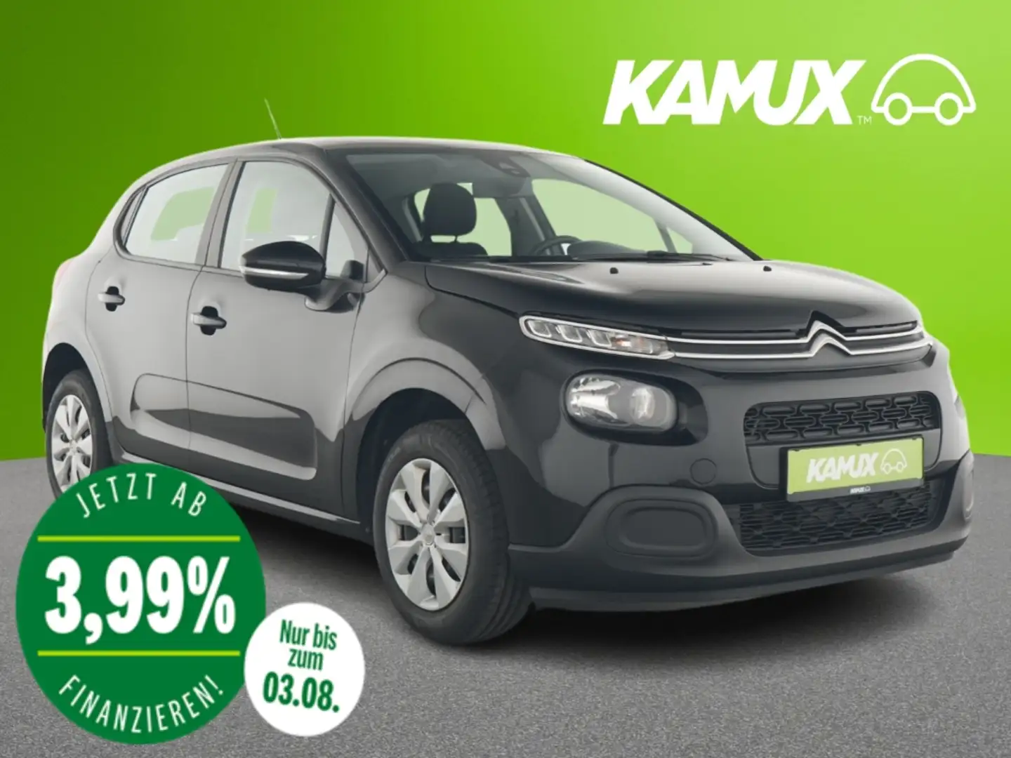 Citroen C3 1.2PureTech Feel+LED+KLIMA+SHZ+CarPlay/AndroidAuto Schwarz - 1