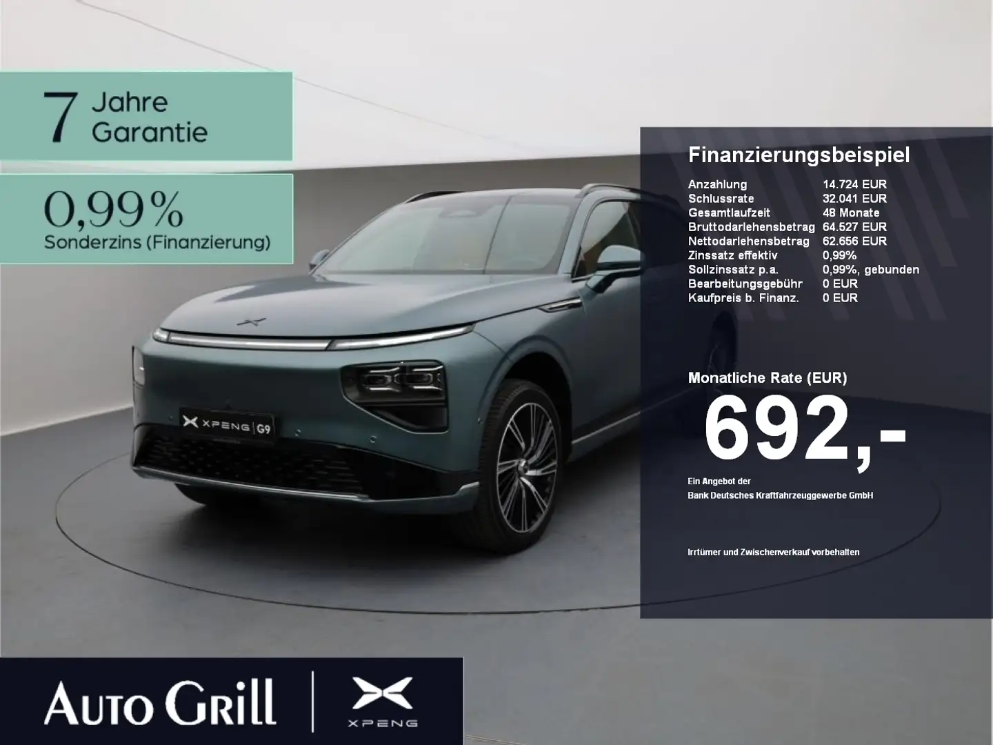 Xpeng G9 AWD Performance AHK PremiumPaket 360Kam Pano Verde - 1