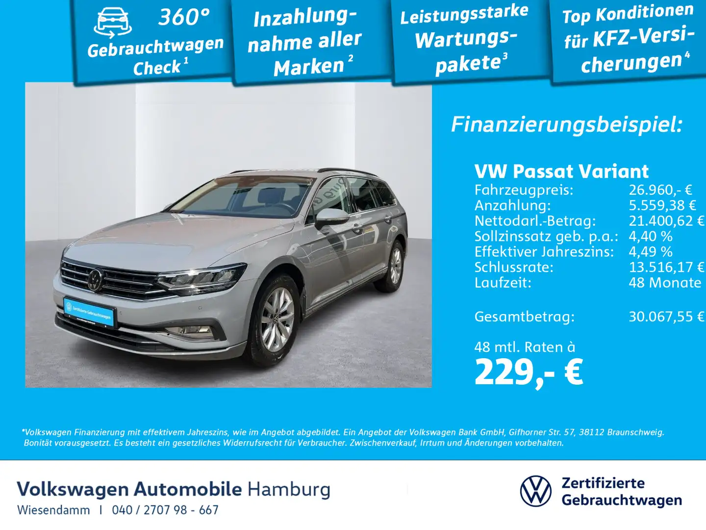 Volkswagen Passat Variant 1.5 TSI DSG ACC/NAVI/KAMERA/LED Grau - 1