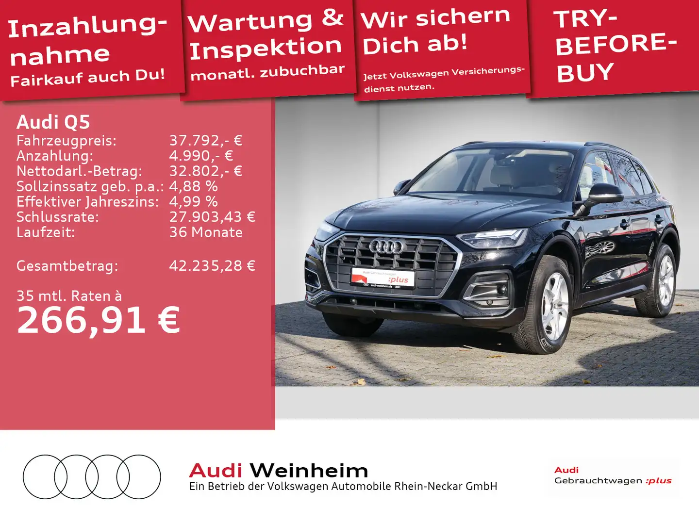 Audi Q5 40 TDI quattro LED Kamera Navi S-tronic uvm Schwarz - 1