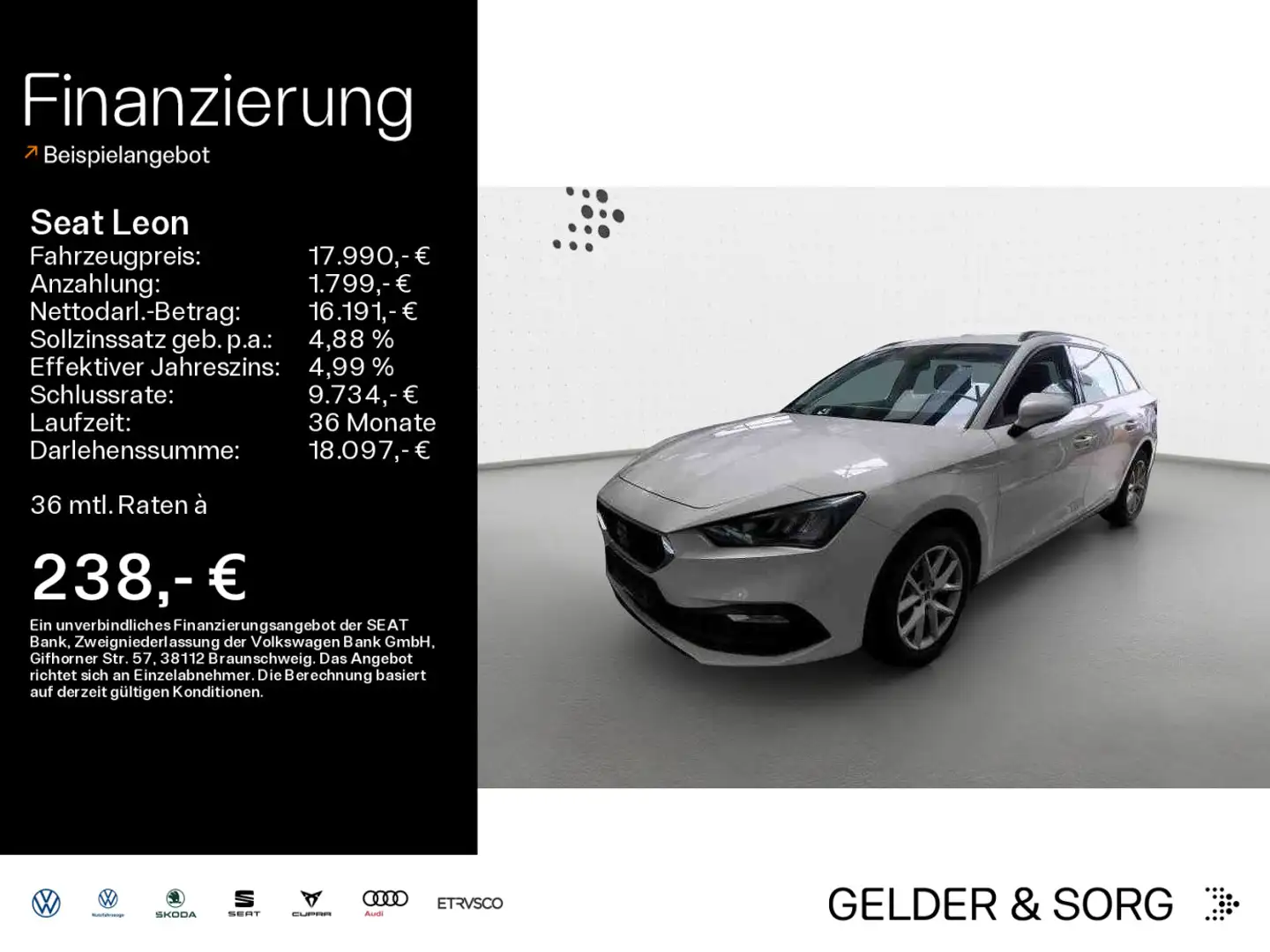 SEAT Leon Sportstourer Style 1.0 TSI LED*EPH*GRA Weiß - 1