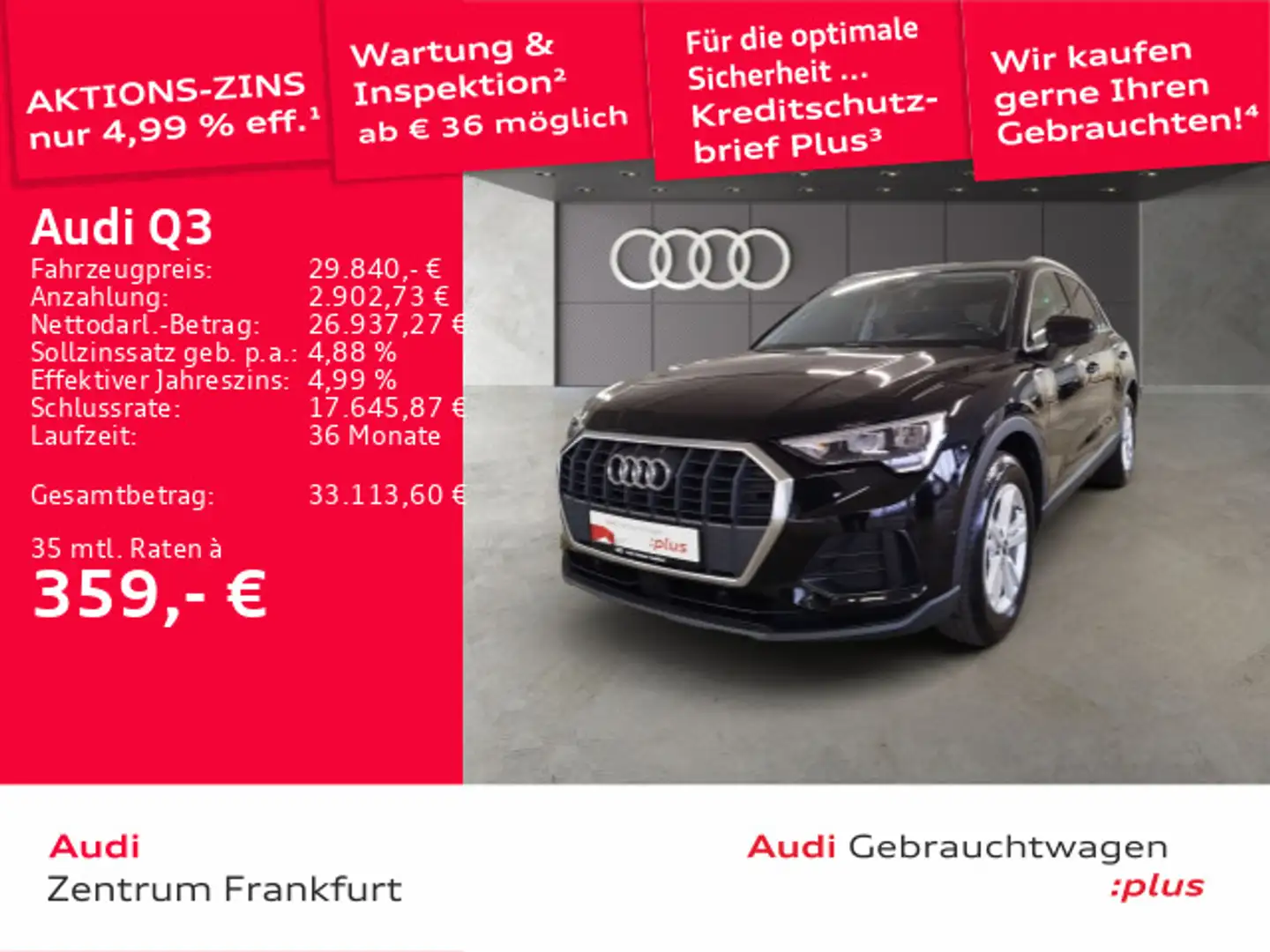 Audi Q3 35 TDI S tronic LED DAB PDC Tempomat Schwarz - 1