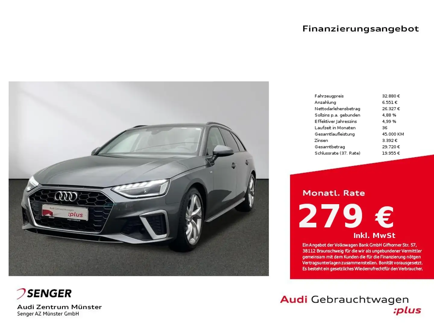 Audi A4 Avant 35 TFSI S line MMI Navi LED Kamera Gris - 1