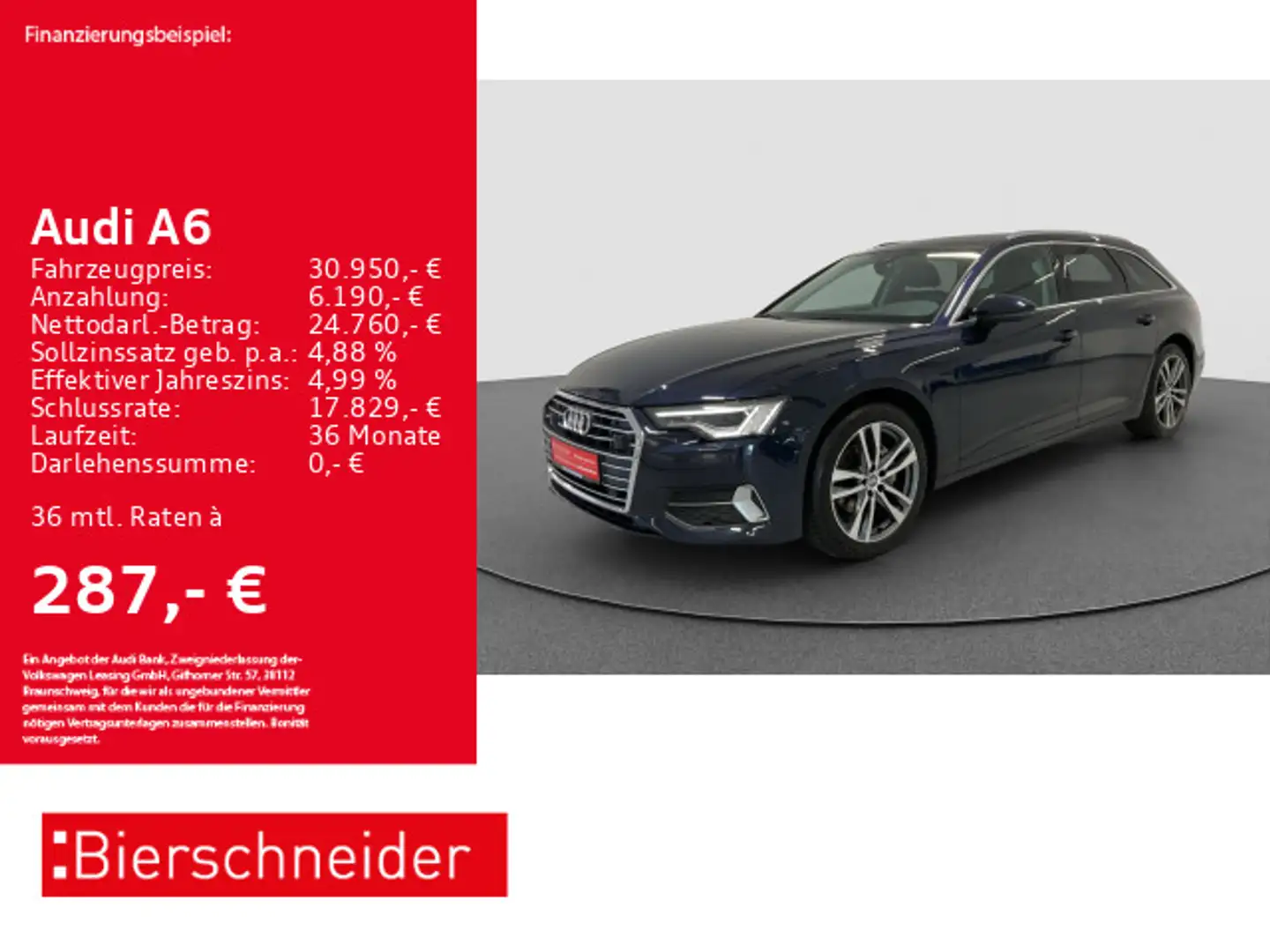 Audi A6 Av 35 TDI sport AHK MATRIX PANO LEDER Albastru - 1