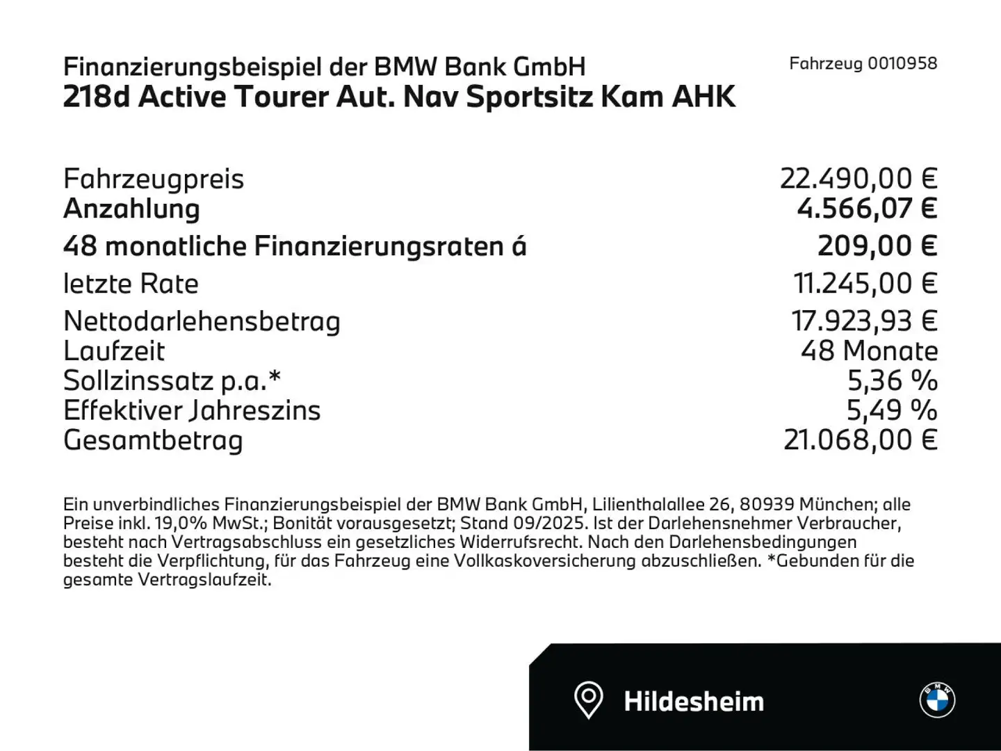BMW 218 d Active Tourer Aut. Nav Sportsitz Kam AHK Navi Noir - 2