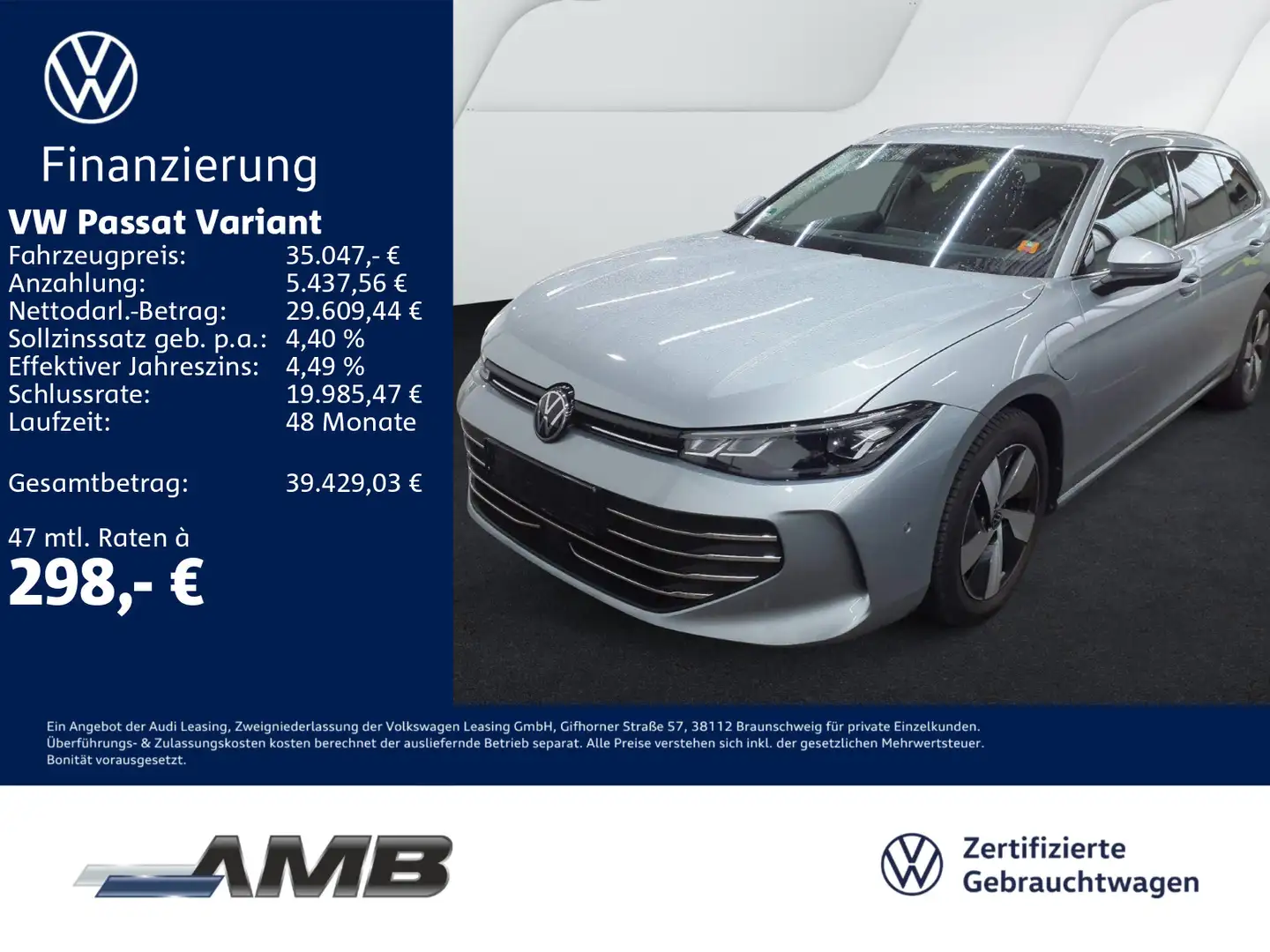 Volkswagen Passat Variant Business 1.5 eHybrid AHK/HuD/Navi Argent - 1